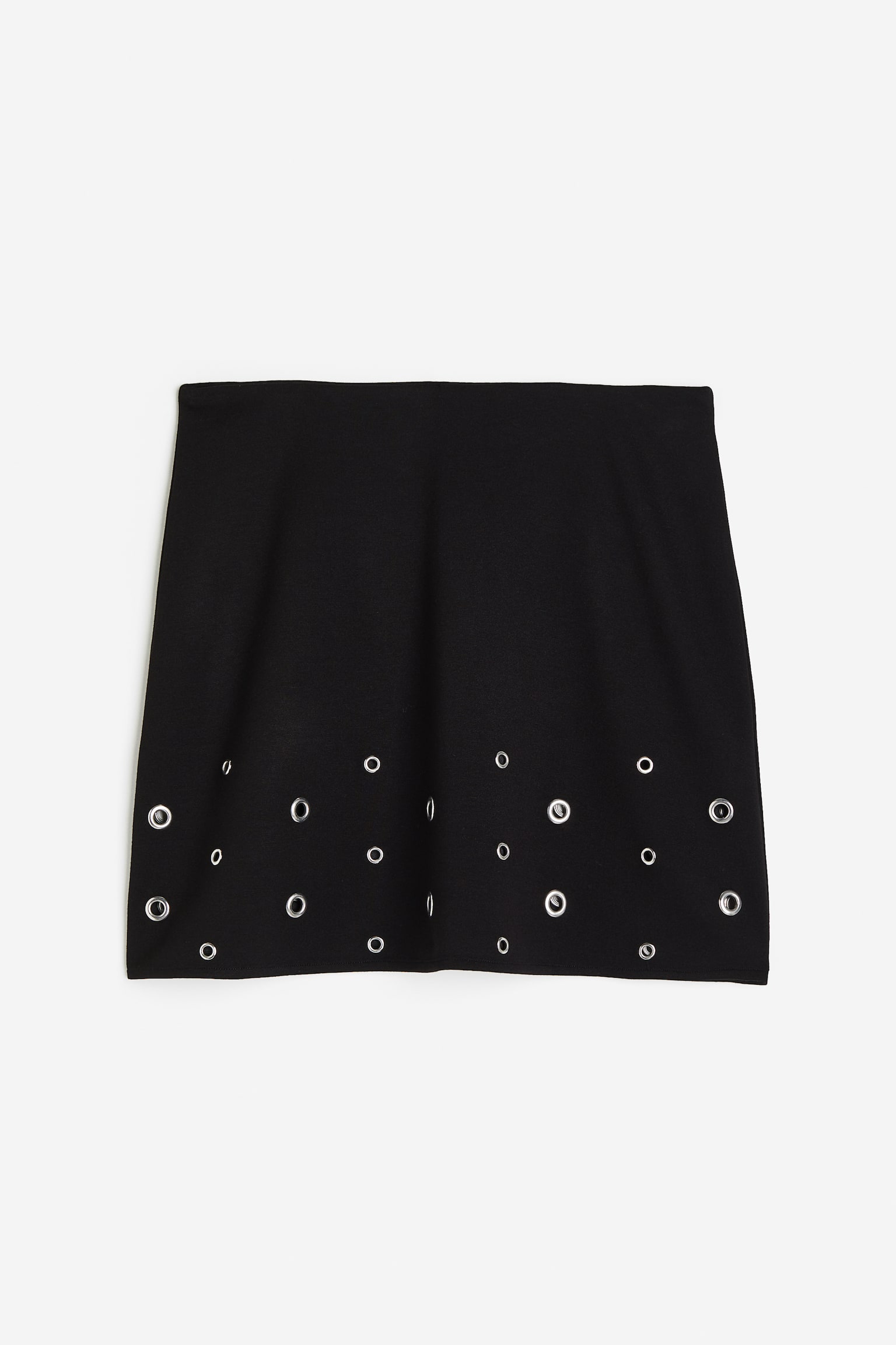 Eyelet-detail skirt - Black - 1