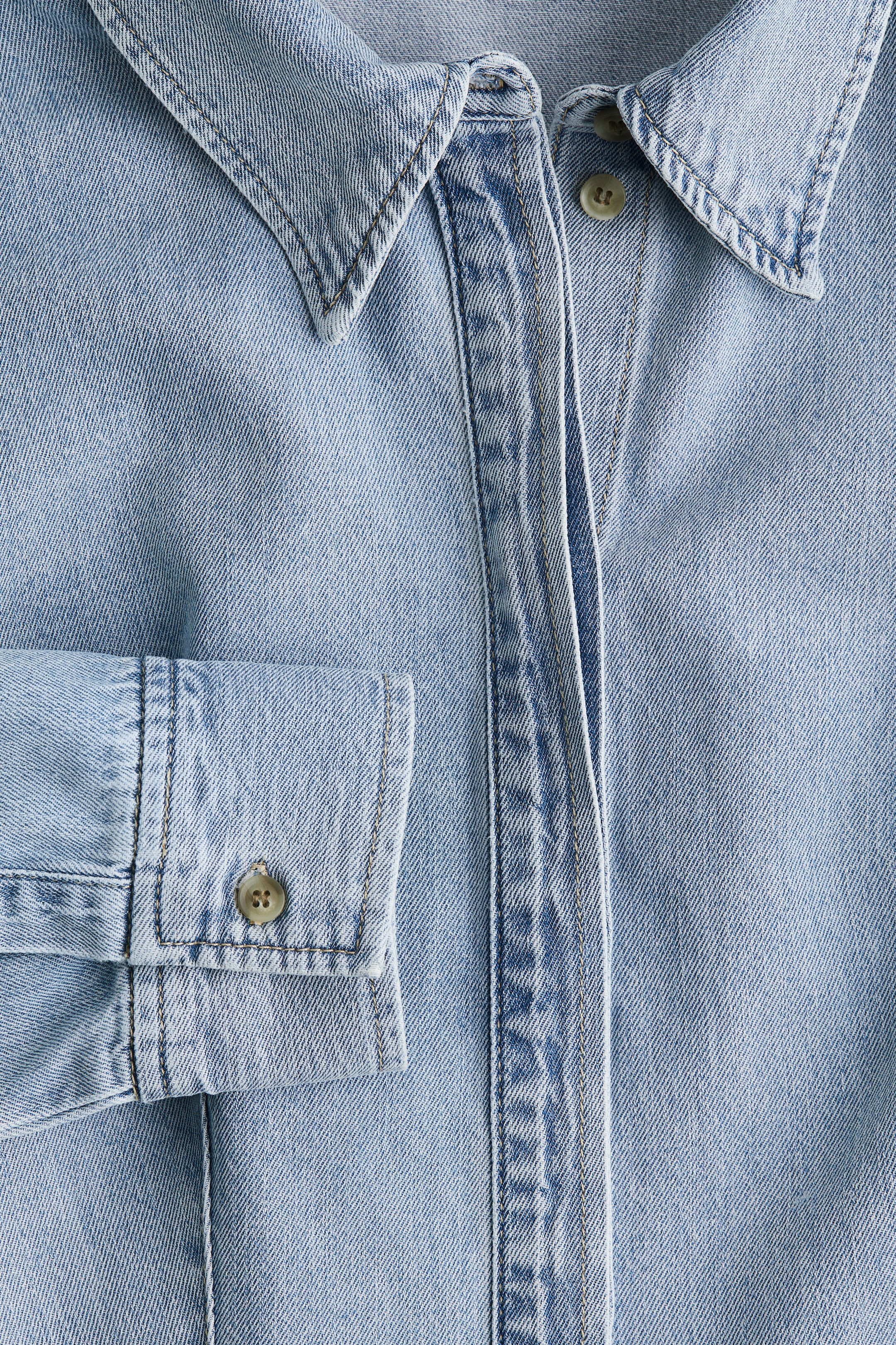 Tapered-Waist Denim Shirt