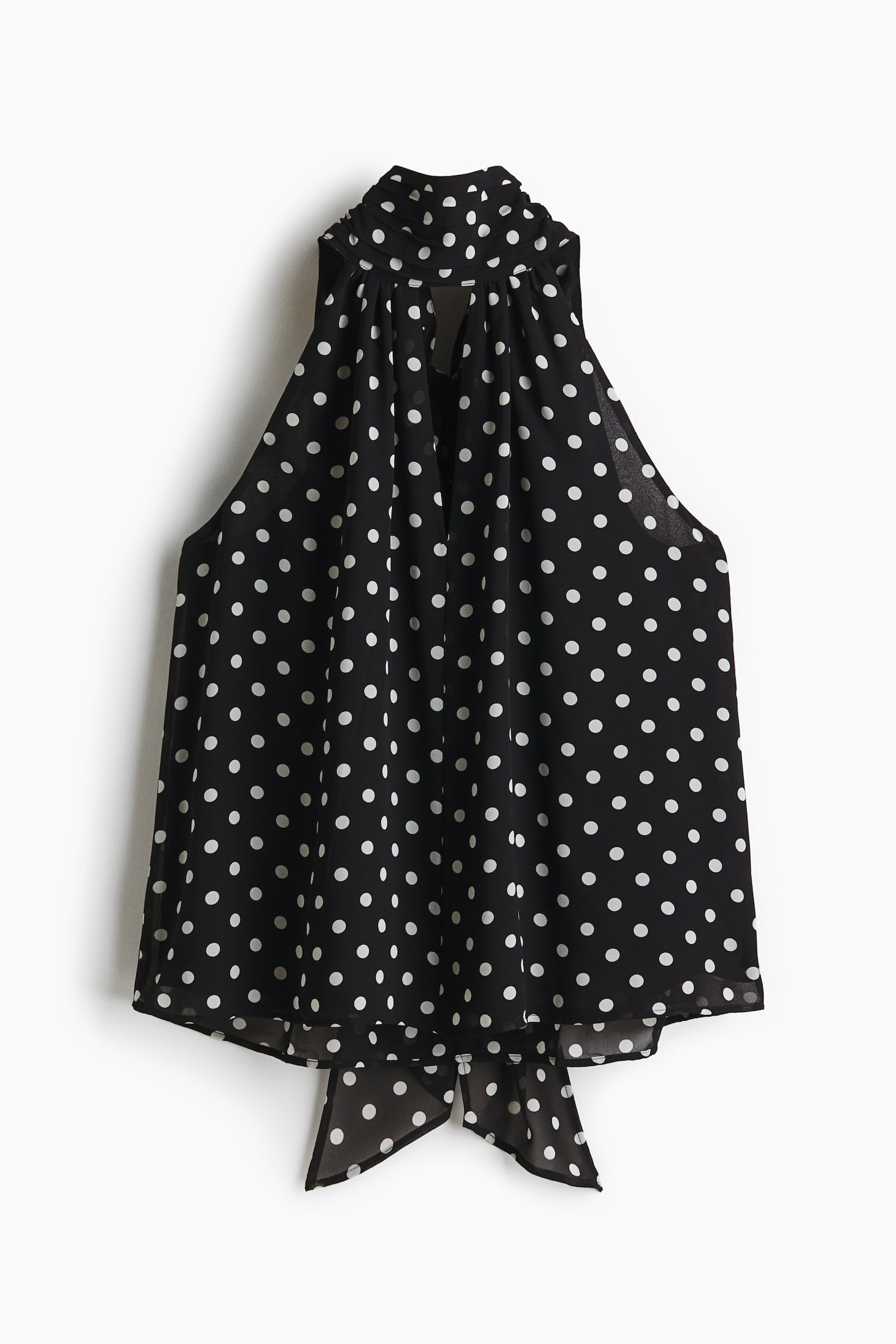 Scarf-collar top - Black/Spotted/Black/Spotted/Plum purple - 2