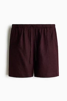 Shorts i linmix med dragsko