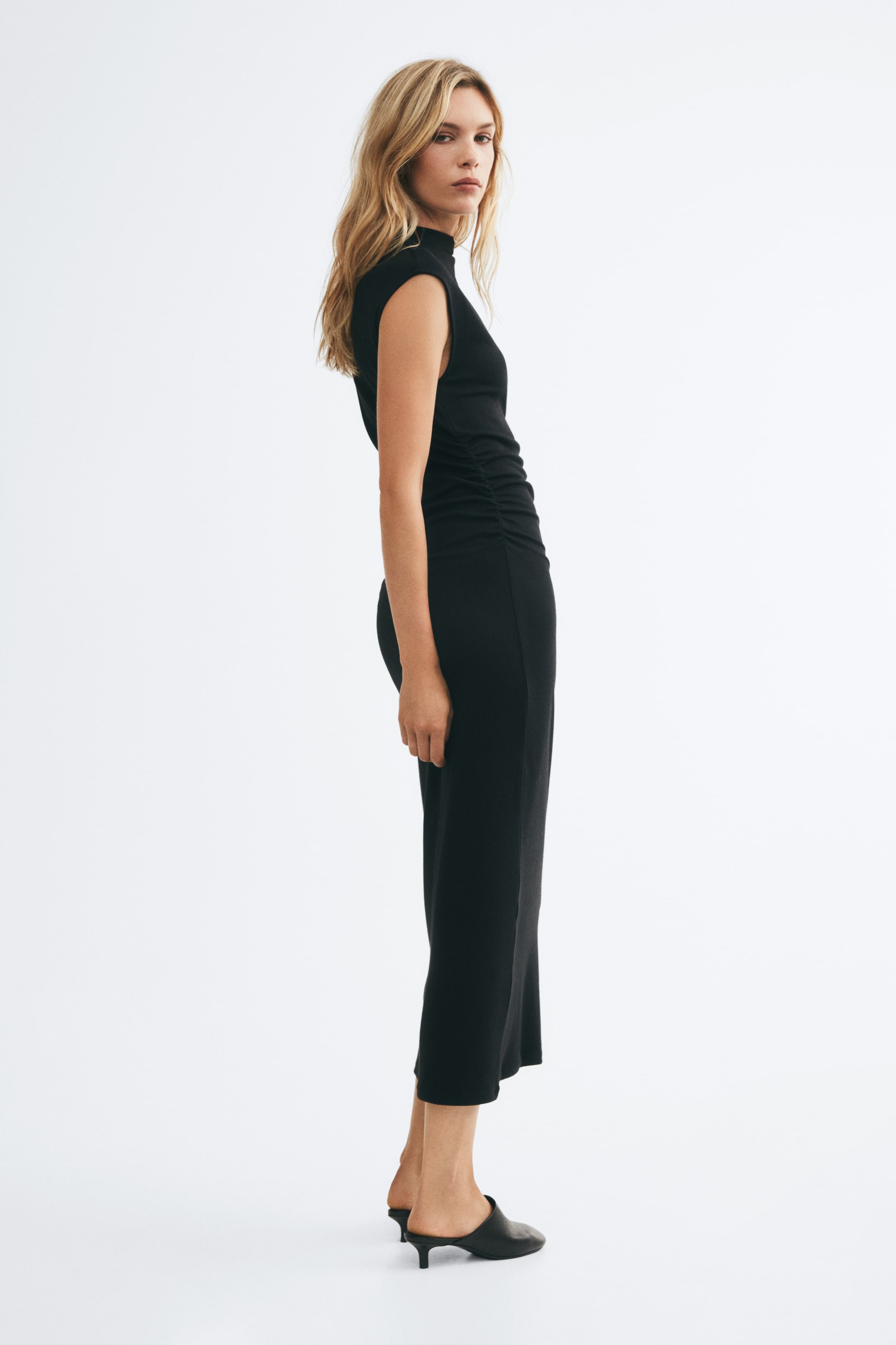 Sleeveless Mock Turtleneck Dress