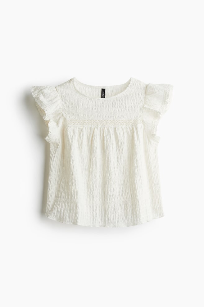 Textured Jersey Top - White - 1