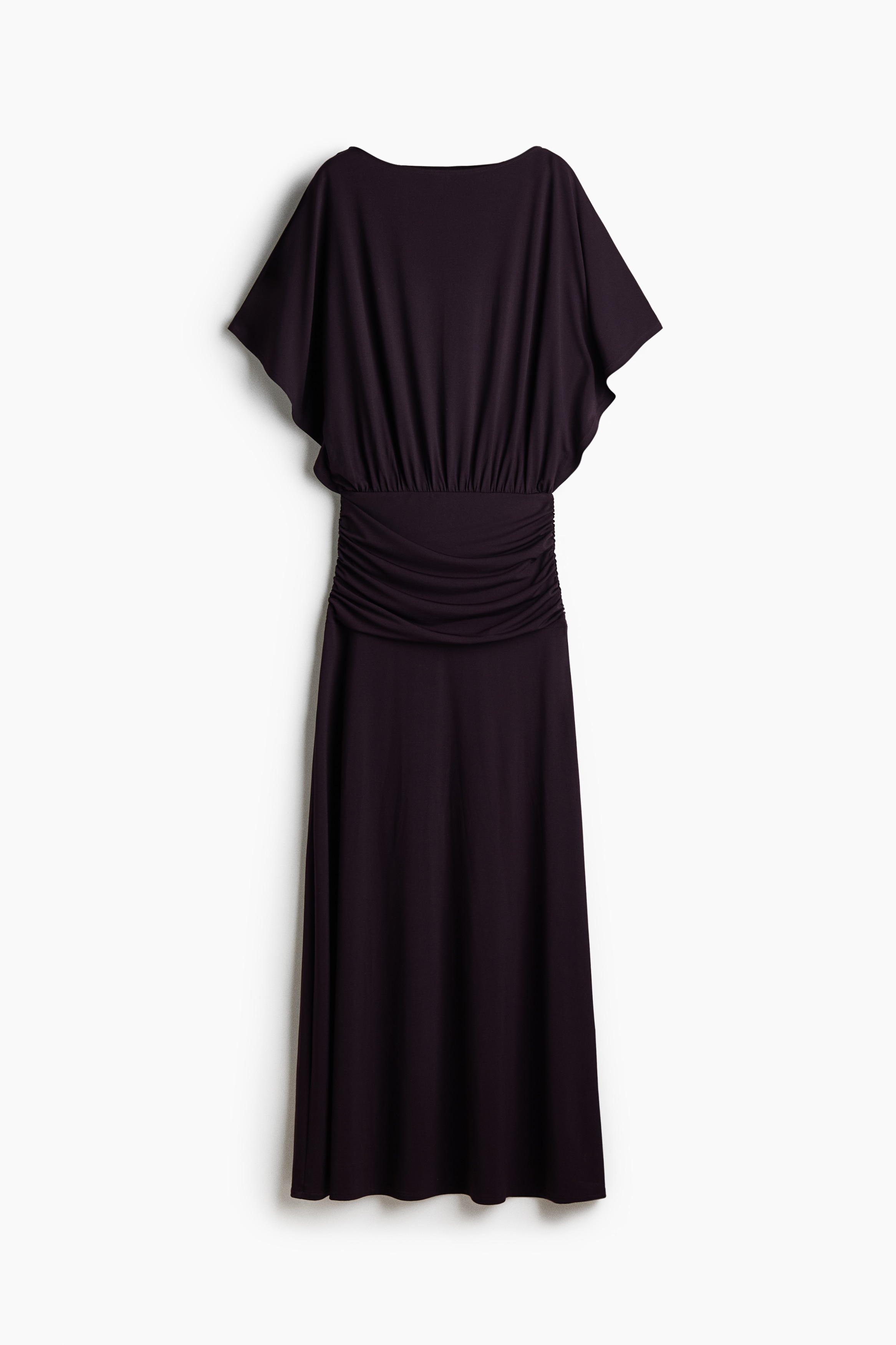 Draped maxi dress - Dark plum purple/Light beige/Dark grey/Light yellow