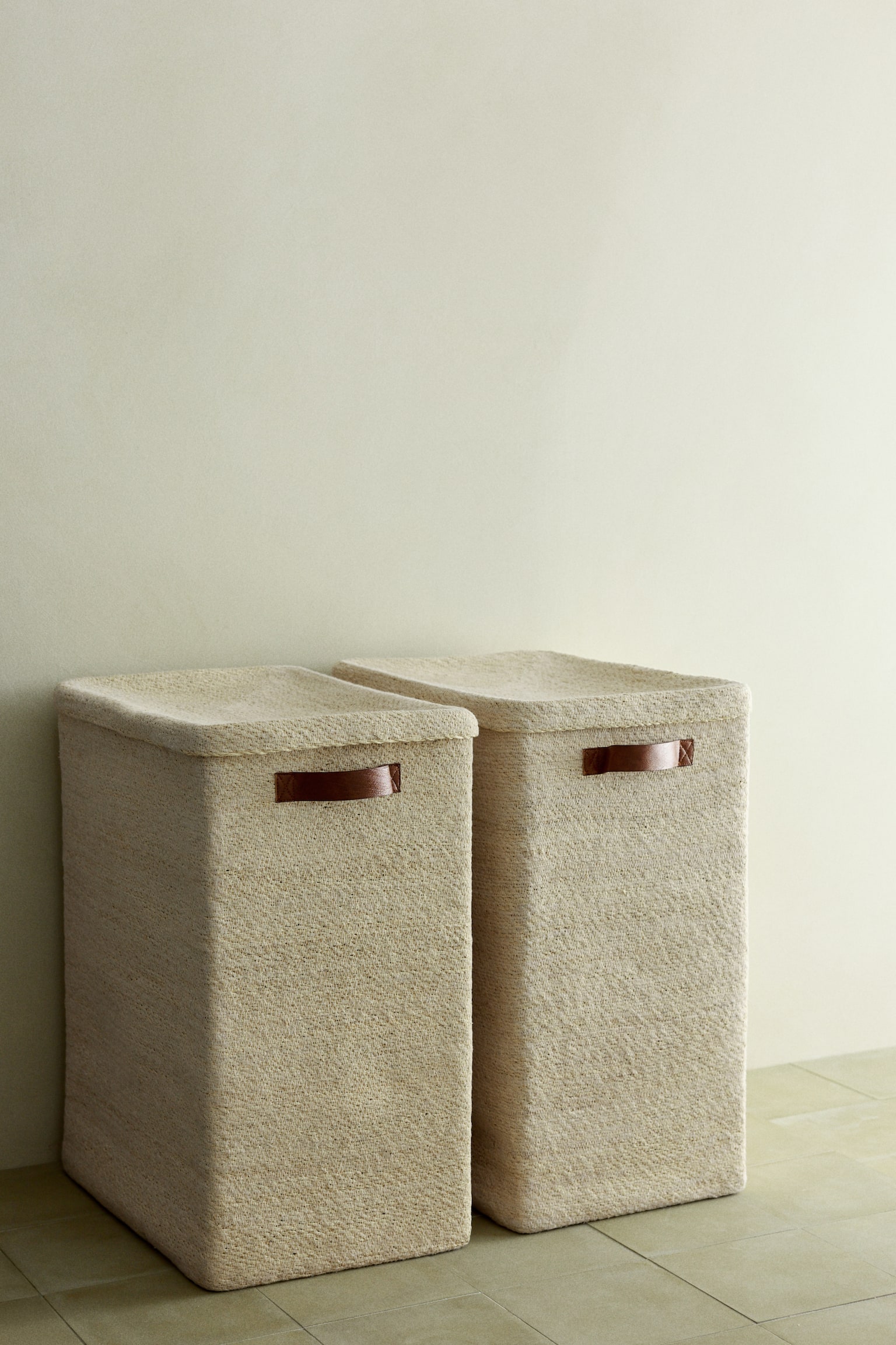 Cesto para ropa en junco - Beige - 1