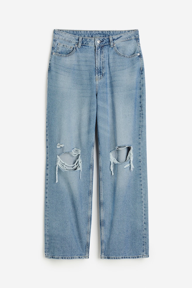 90s Baggy High Jeans - Lys denimblå/Sort/Mørk denimblå/Lysegrå/Mørk denimblå/Sort - 2