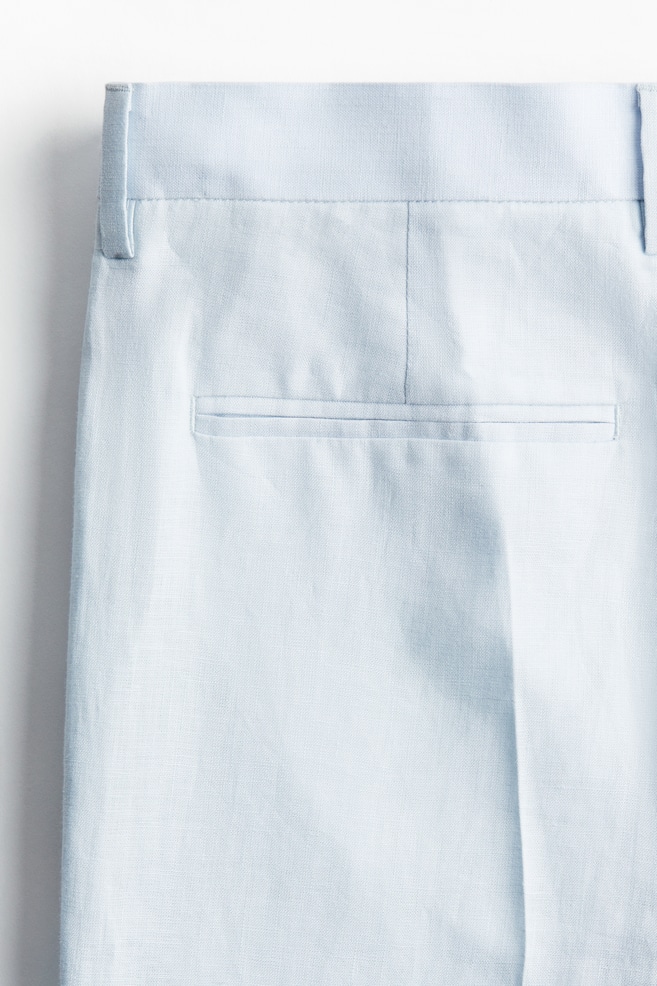 Slim Fit Linen Suit Pants - Light blue/Light beige/Dark beige/Light gray/Gray-green/Navy blue - 2