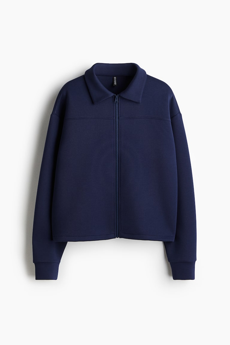 Sweat zippé en scuba Bleu marine FEMME H&M FR