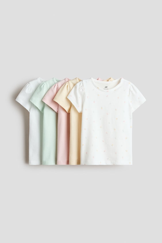 Детские футболки H&M 5-pack cotton T-shirts