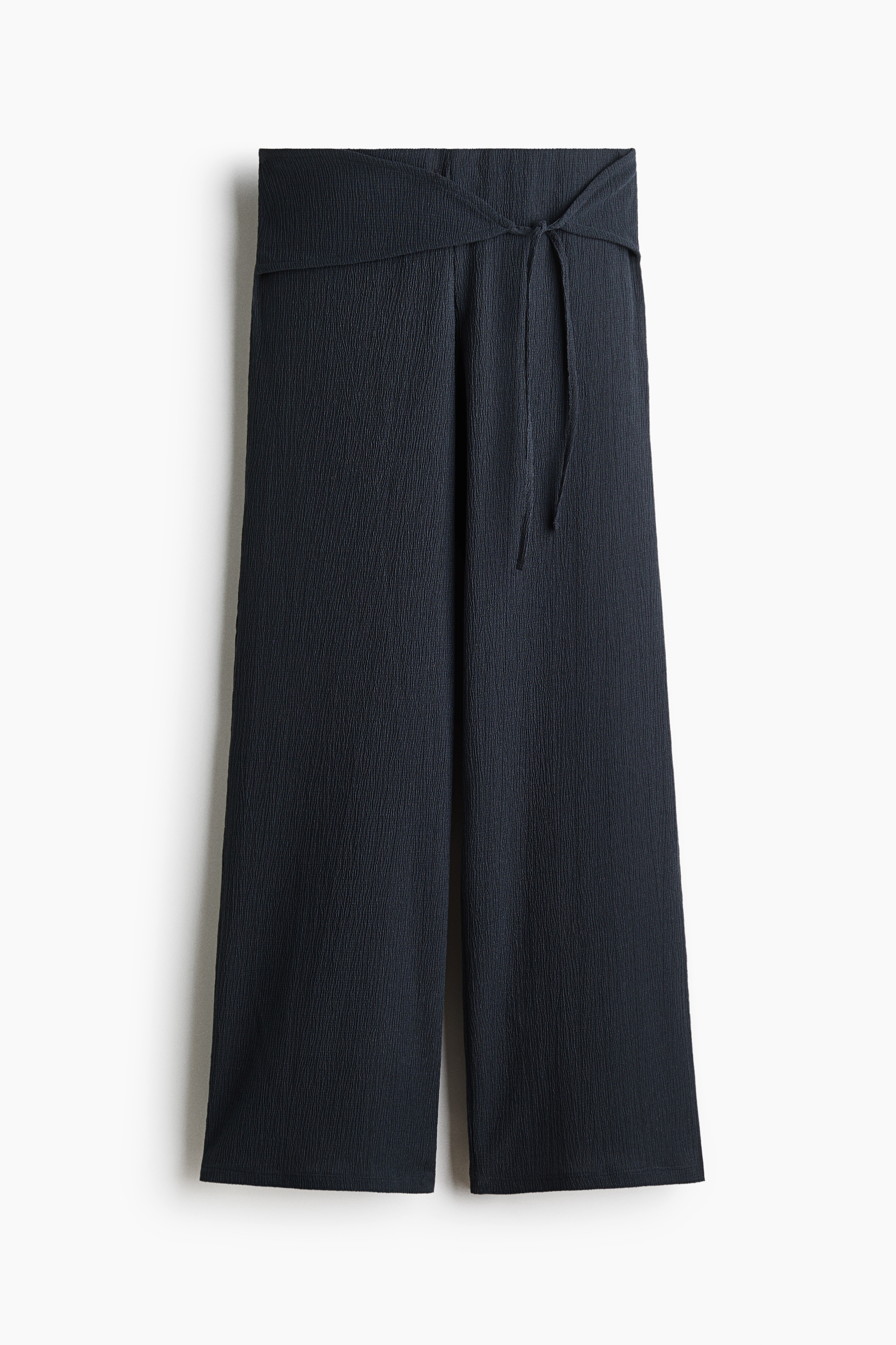 Trikåbyxa med knytdetalj - Mörkblå/Mörkbrun