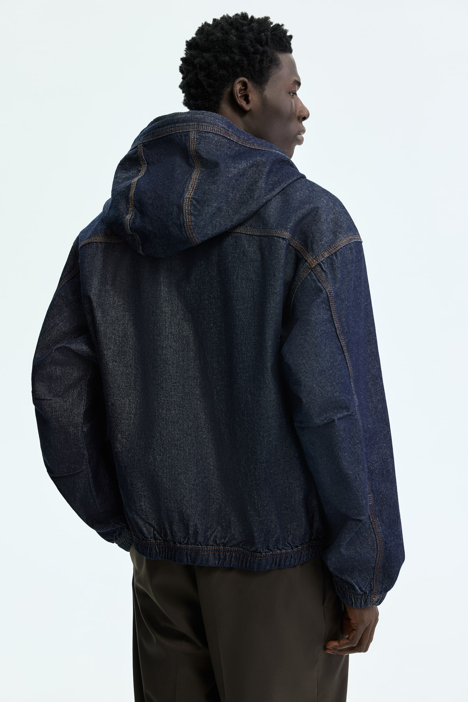 Hooded workwear jacket - Dark denim blue/Dark grey/Beige - 6