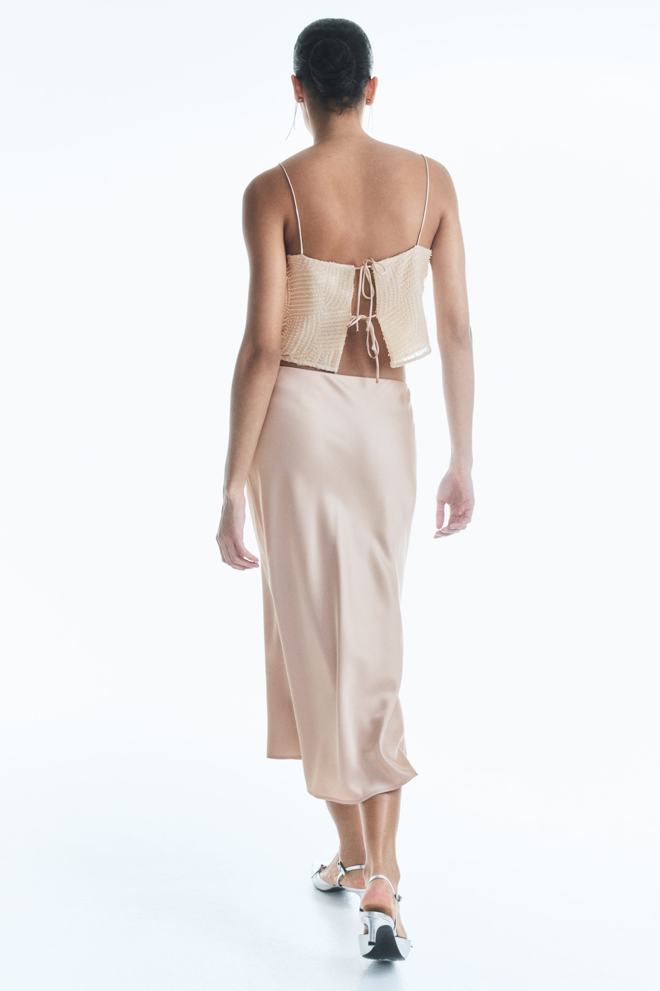 View larger image: Satin Slip Skirt - Light beige - Ladies | H&M AU 4