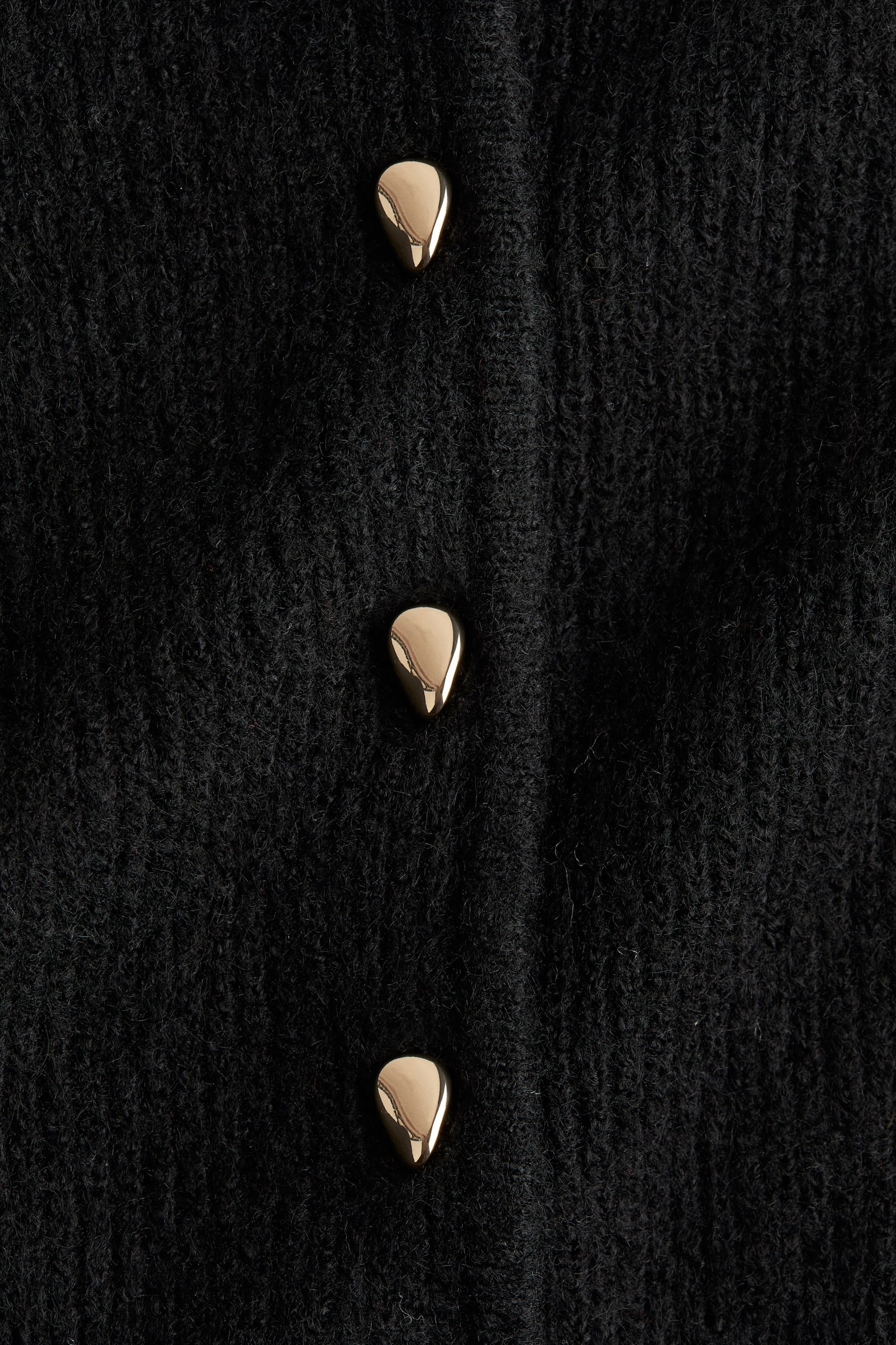 Rebrovaný sveter s volánom naspodku - Čierna/Svetlosivá melírovaná/Tmavá kaki - 4