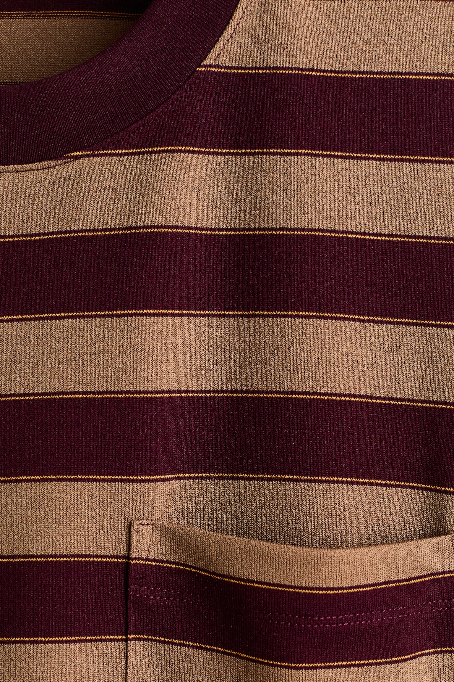 Pocket-detail top - Burgundy/Striped/Navy blue/Striped - 4