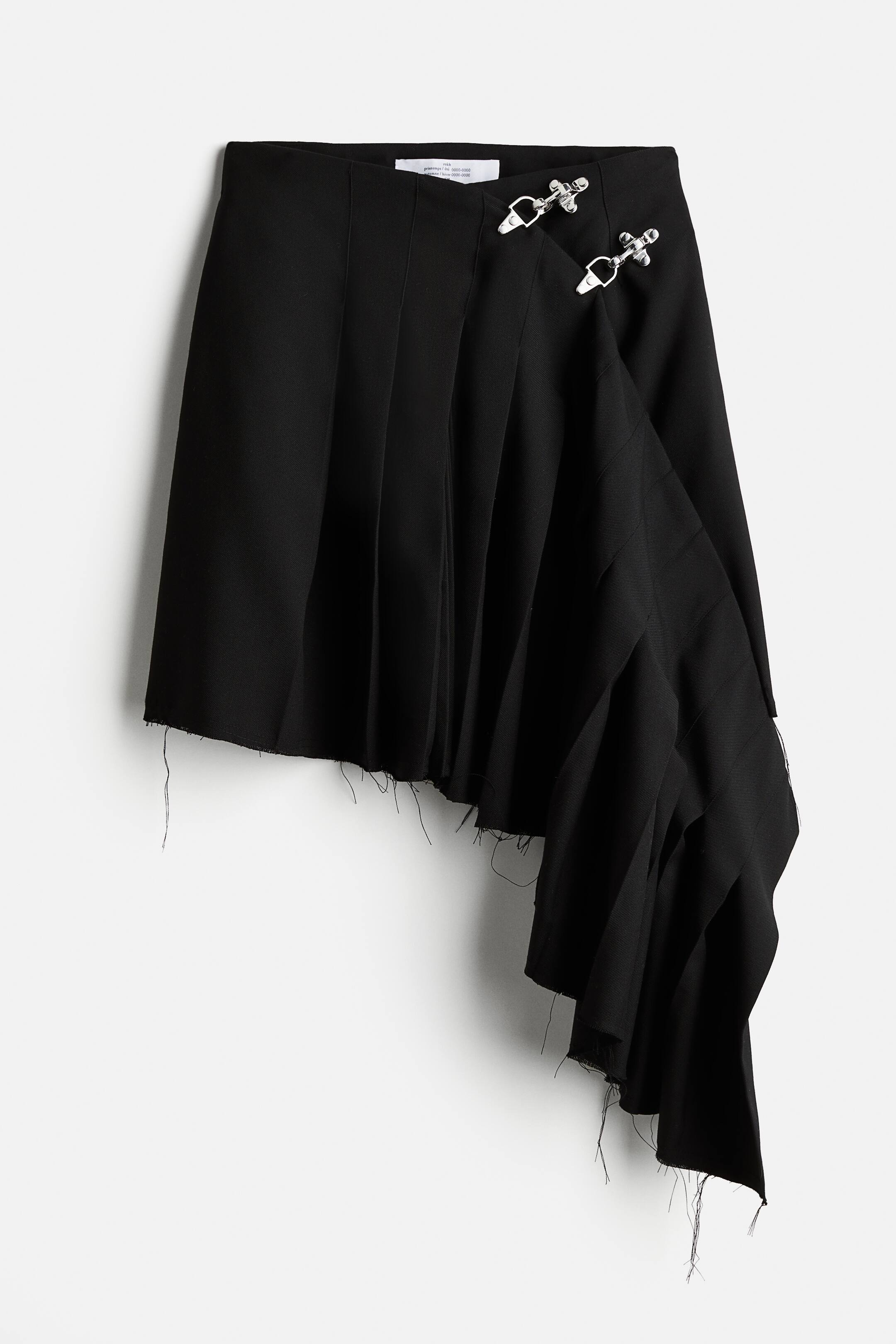 View larger image: Wool-blend Asymmetric Skirt - Black - Ladies | H&M CA 1
