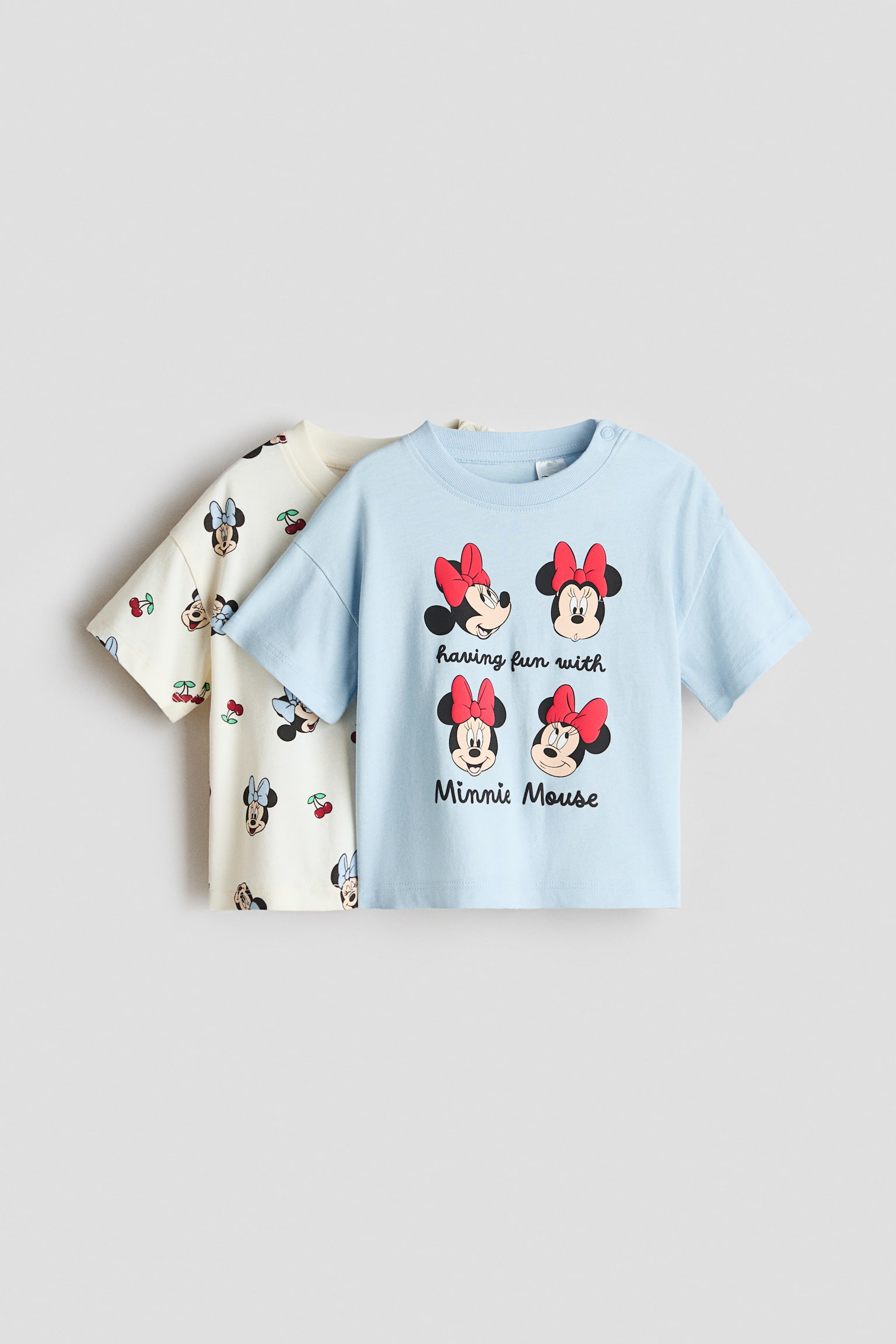 2-pack printed cotton T-shirts - Light blue/Minnie Mouse/Light pink/Minnie Mouse/Light pink/Miffy/Light purple/Hello Kitty/Light pink/Hello Kitty