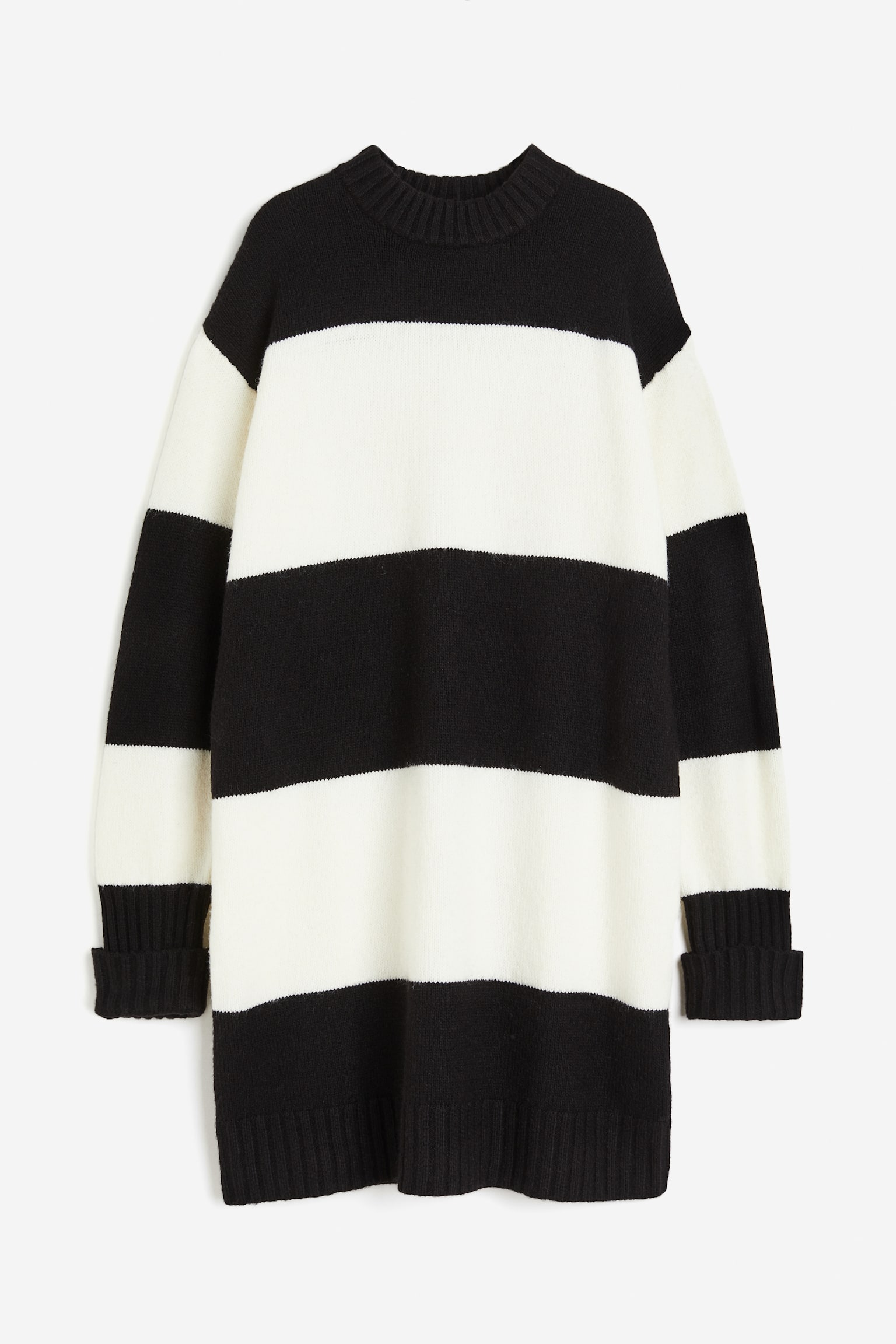 Knit Dress - Black/Stripe - 1