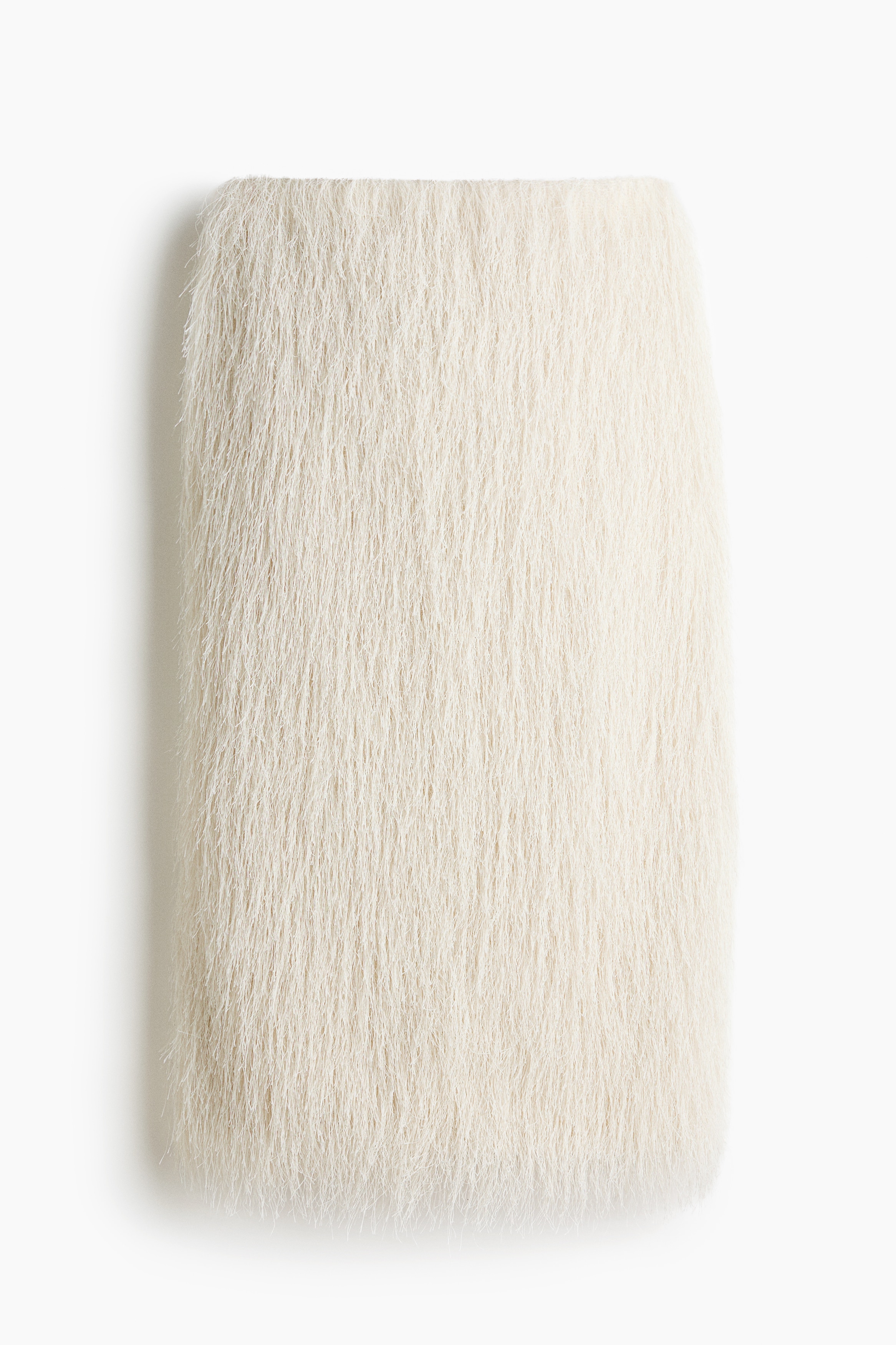 Fringed pencil skirt - Cream