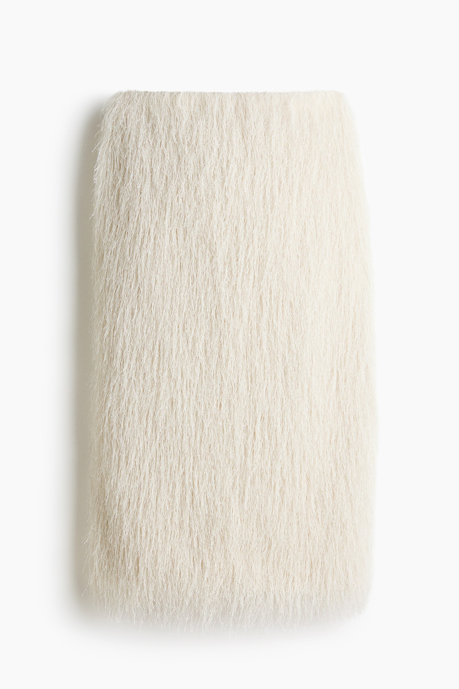 Fringed pencil skirt - Cream - 2