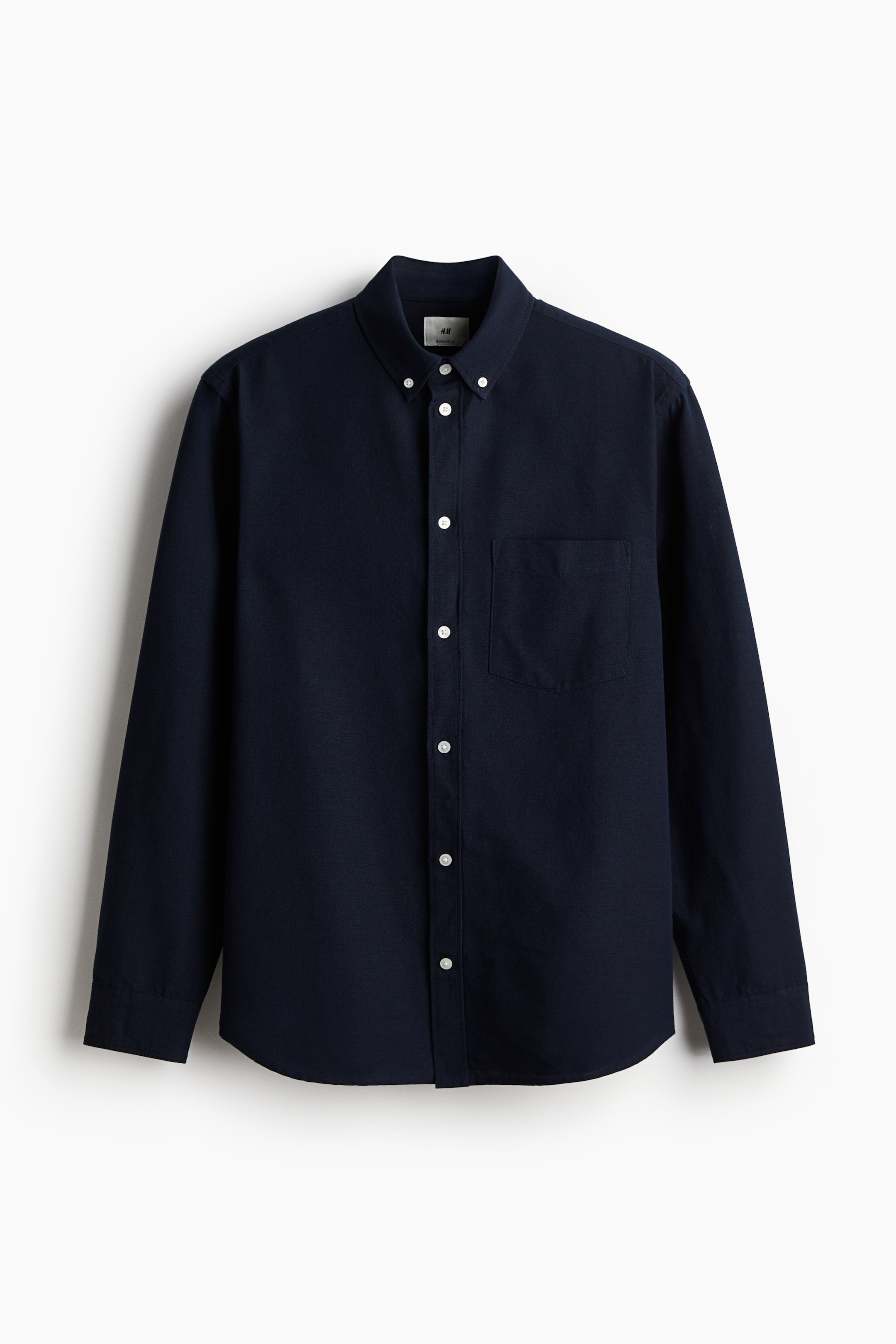 Regular Fit Oxford Shirt - Long sleeve - Regular length - Navy blue ...