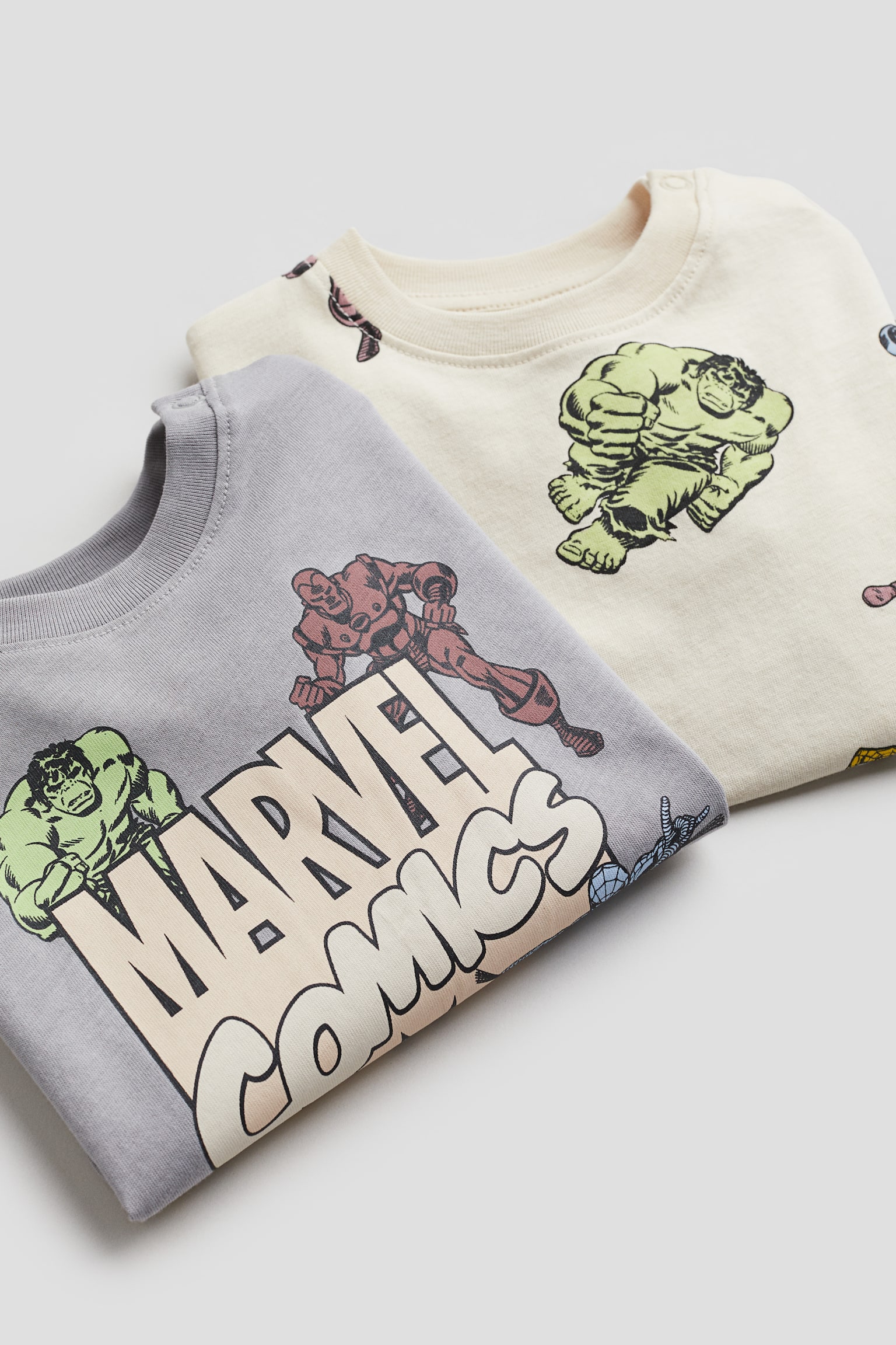 2-pack cotton T-shirts - Light grey/Marvel Comics - 2