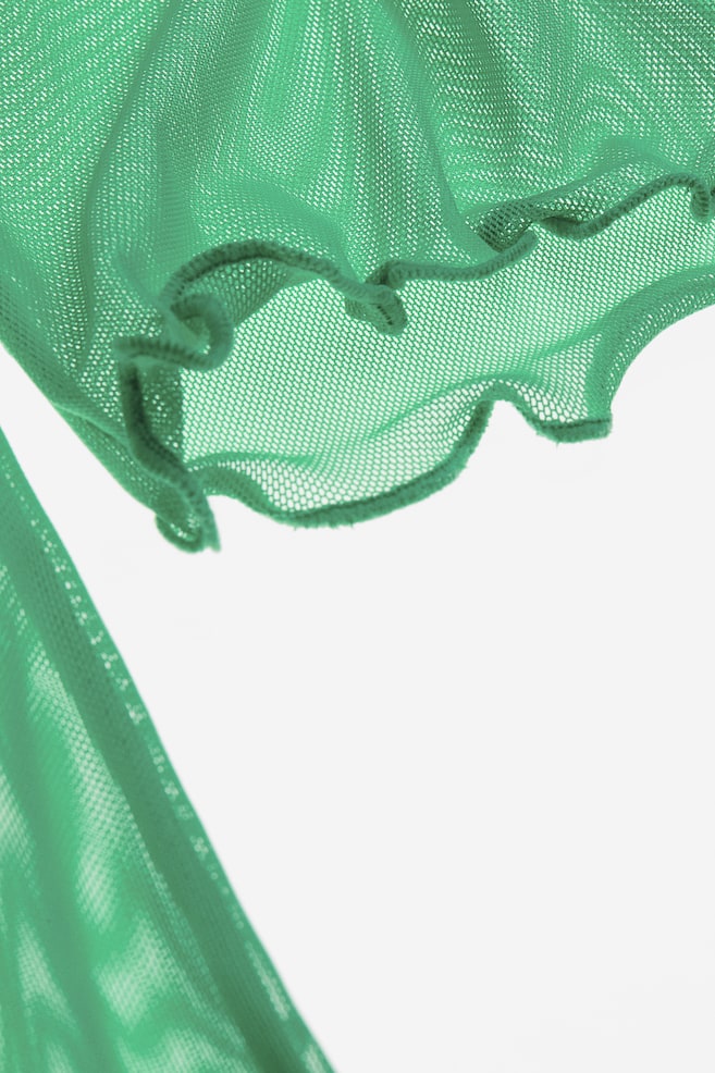 Tunika i mesh med bindedetalje - Grøn - 6