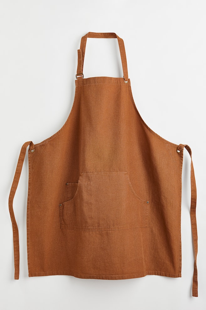 Cotton apron - Brown - 1
