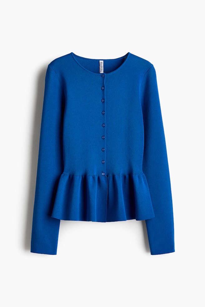 Cardigan con peplum - Blu - 1