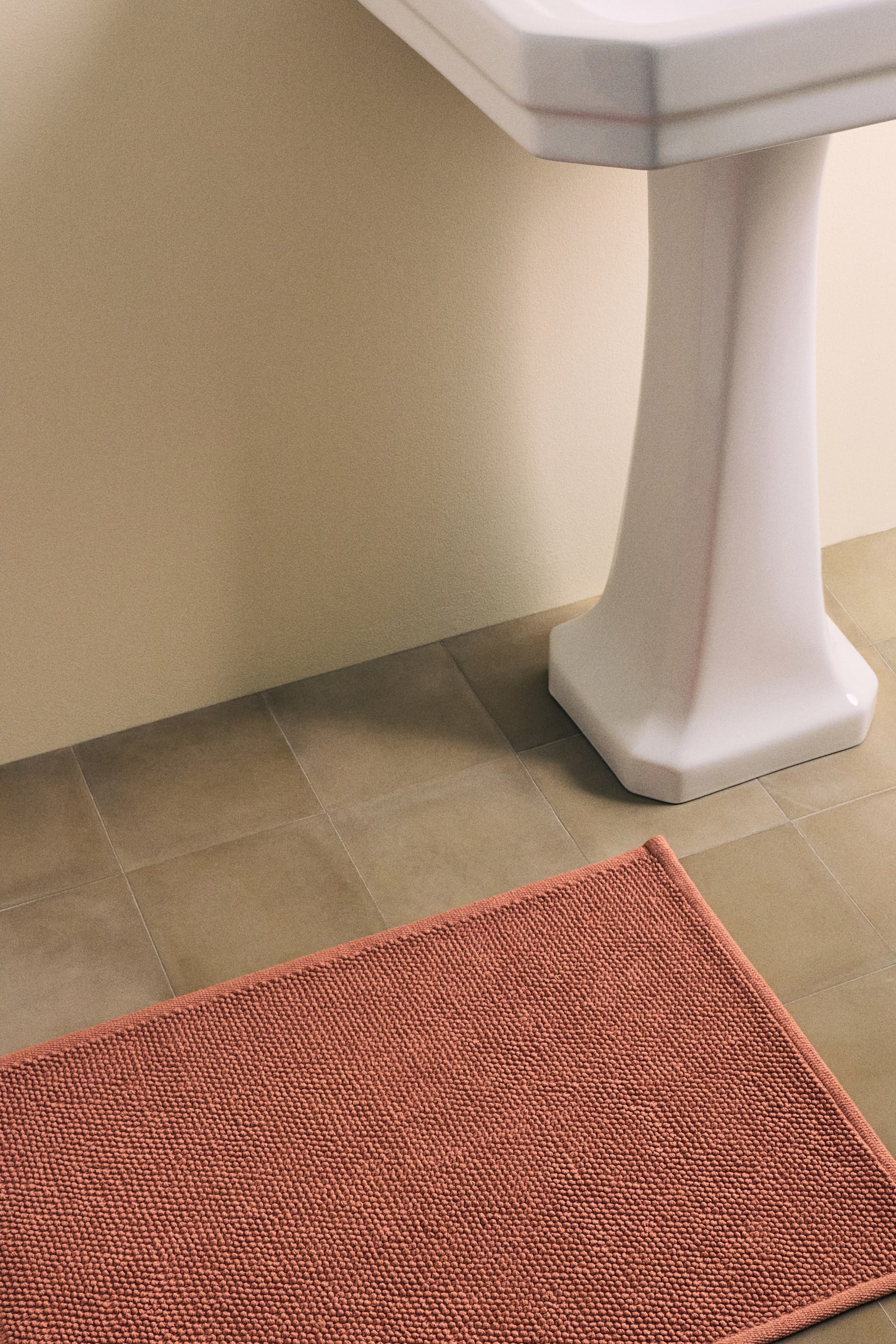 Cotton Bath Mat - Orange/Dark brown/Light beige/Dusty blue/Light green - 1