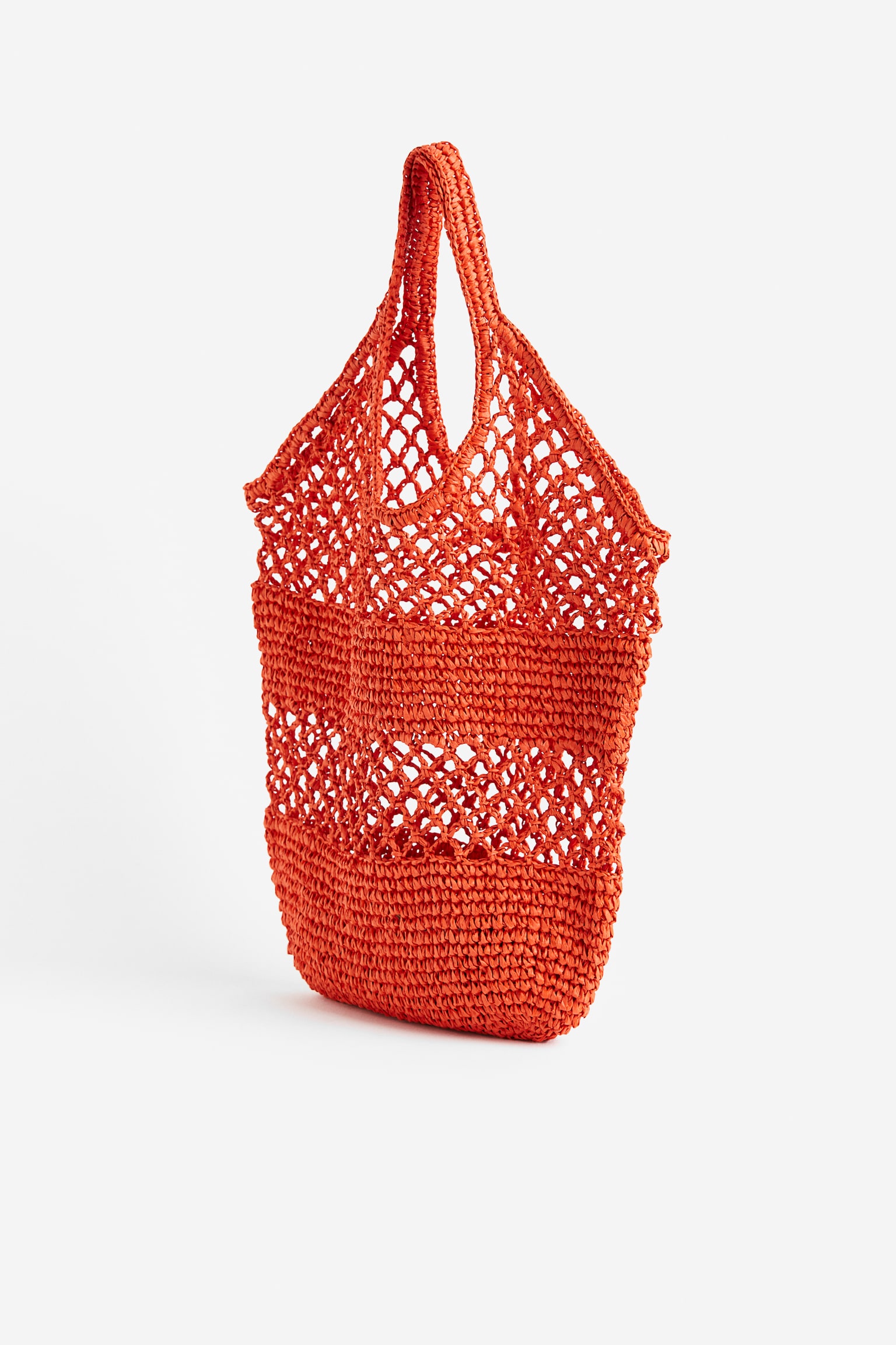 Crochet Look Shopper - Orange/Light beige - 3