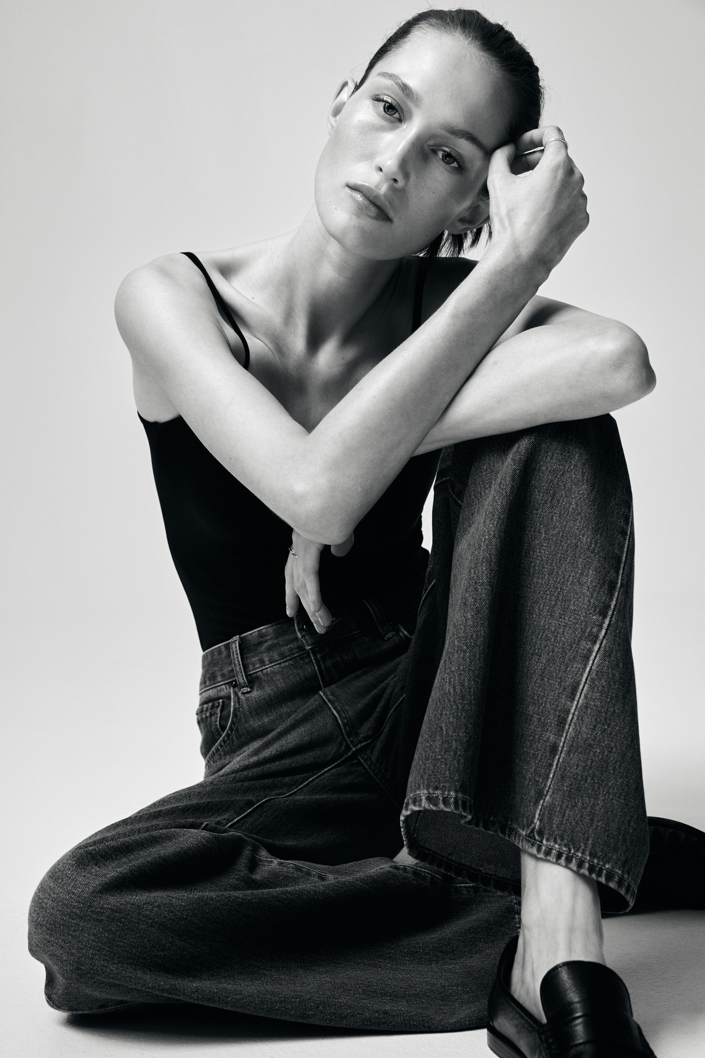 Canotta in microfibra - Nero/Bianco/Greige scuro