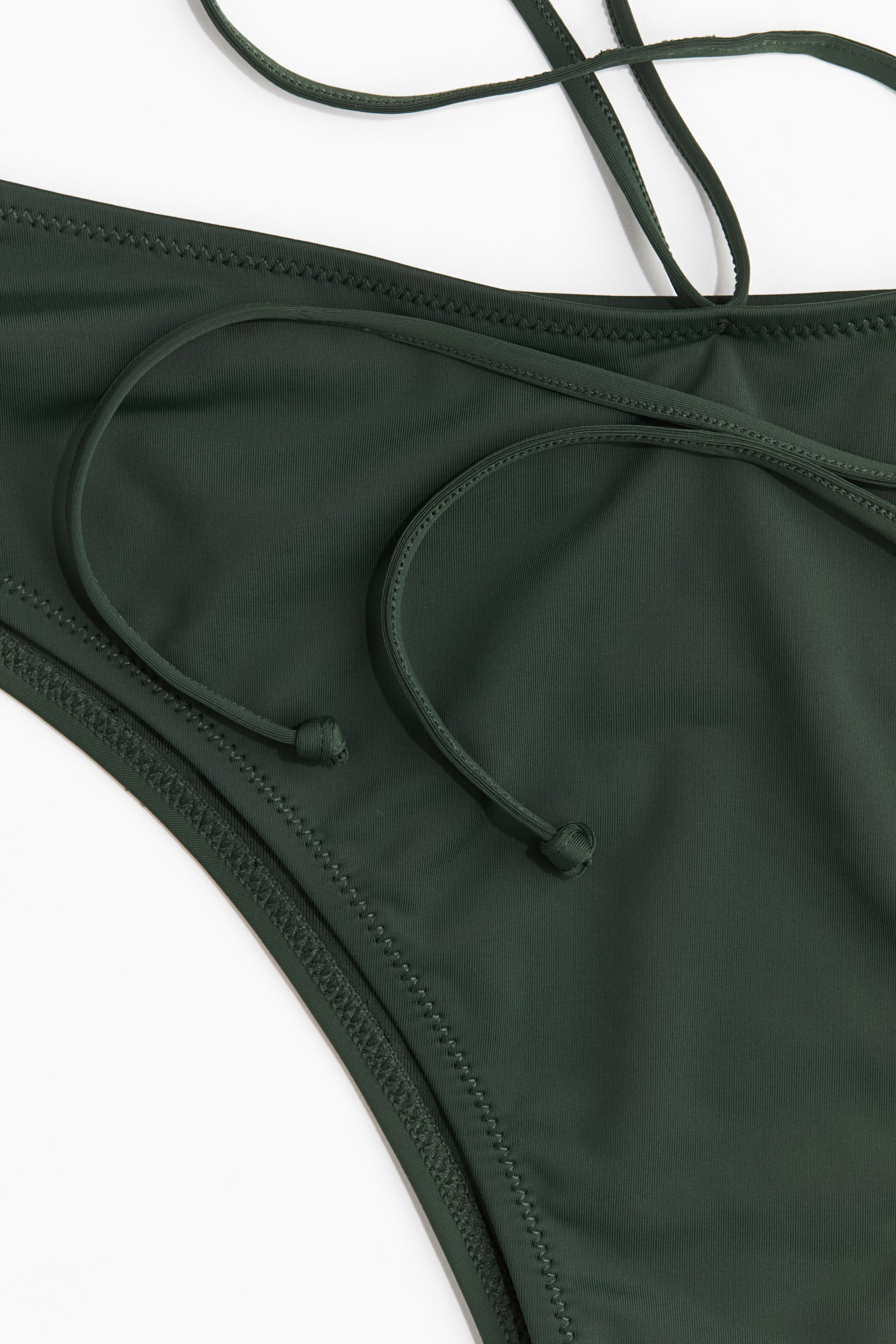 Tie-detail Brazilian bikini bottoms - Dark green - 6