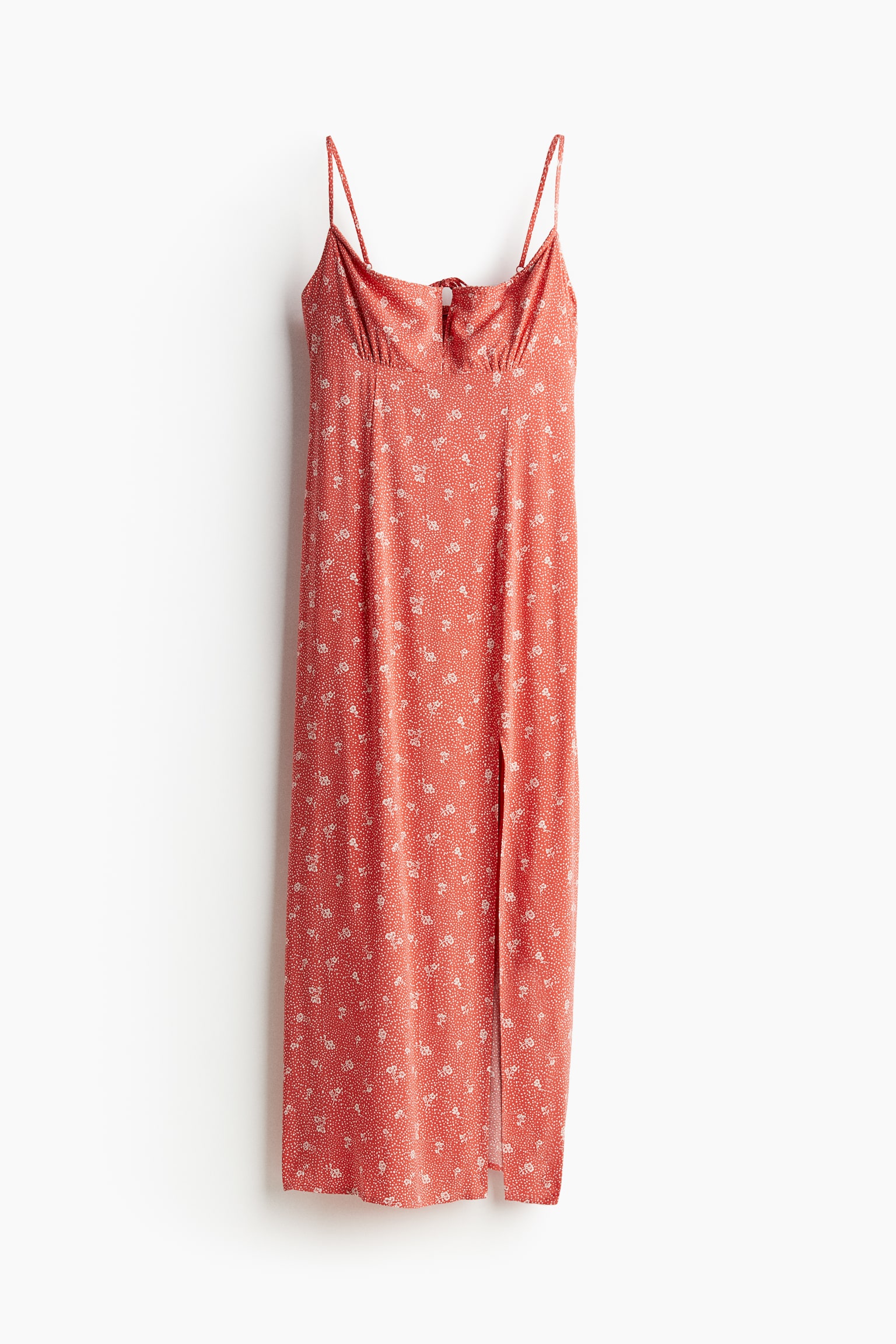 Drawstring Detail Midi Dress - Orange/Pattern/Natural white/Floral/Black/Yellow/Floral - 2