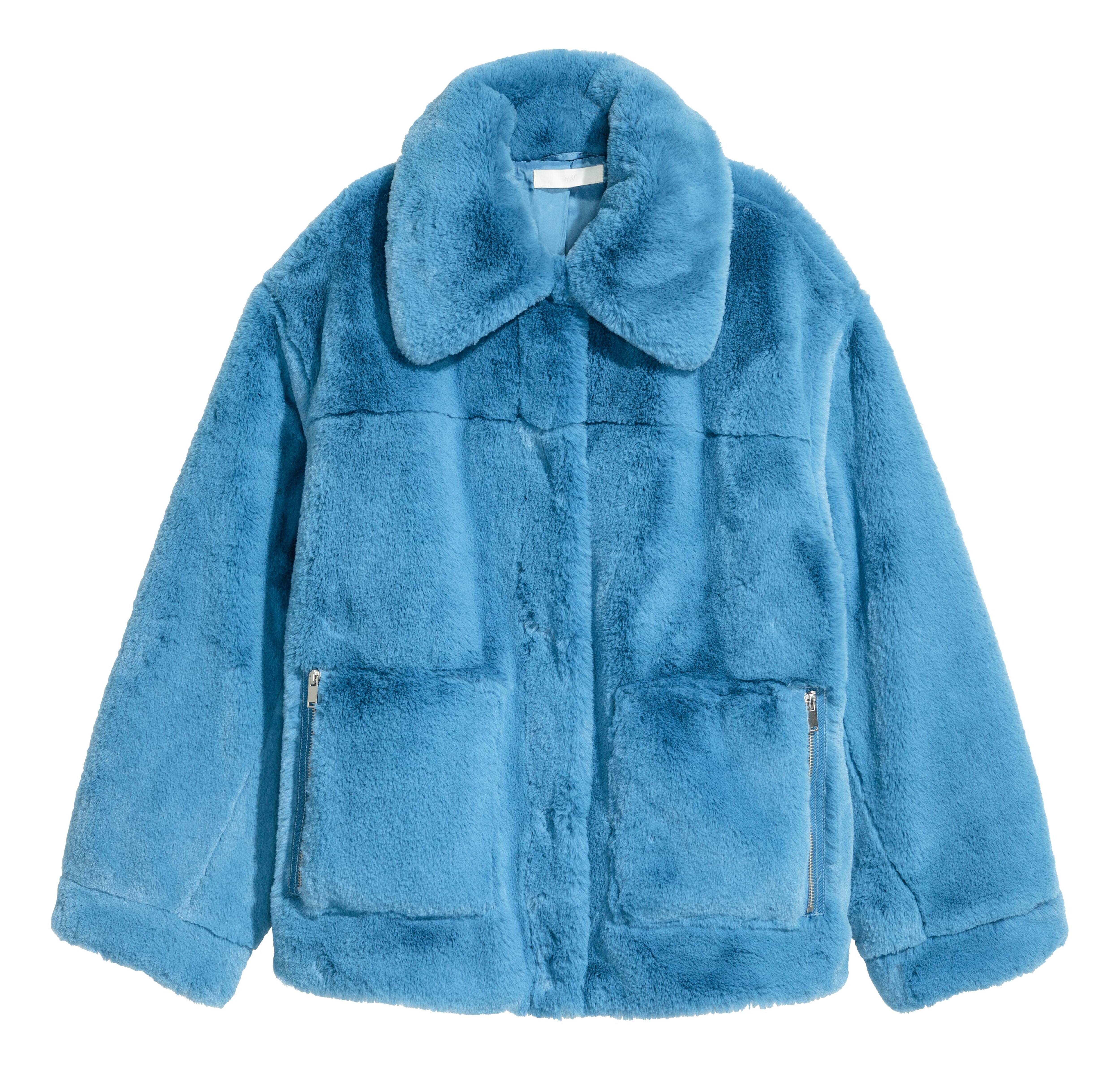 Shops blue fake fur jacket