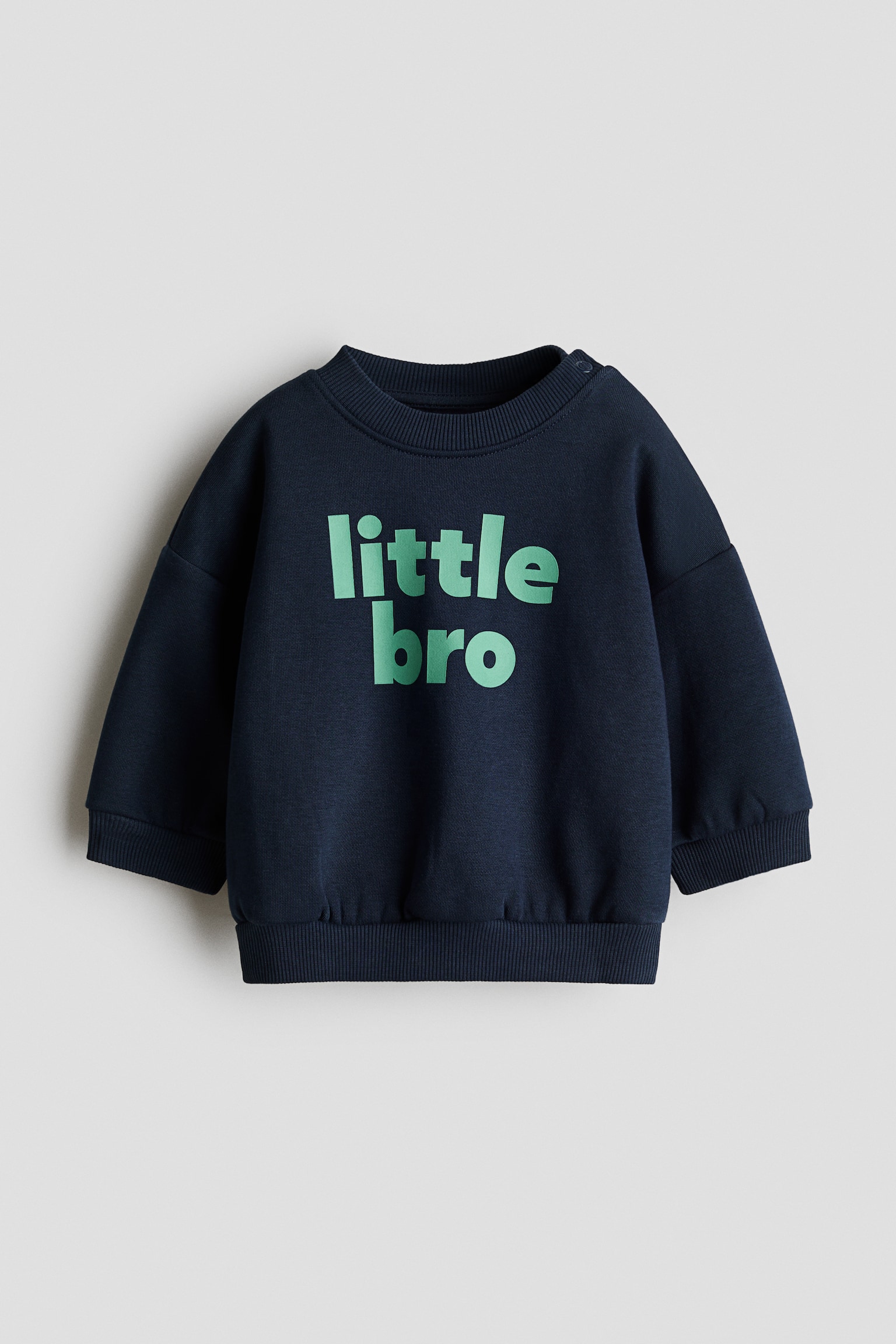 Baskılı Sweatshirt - Lacivert/Little Bro/Koyu kırmızı/NYC/Koyu kahverengi/Oyuncak ayı/Açık tozlu mavi/Boo!/Açık bej/Paris/Yeşil/Beyaz