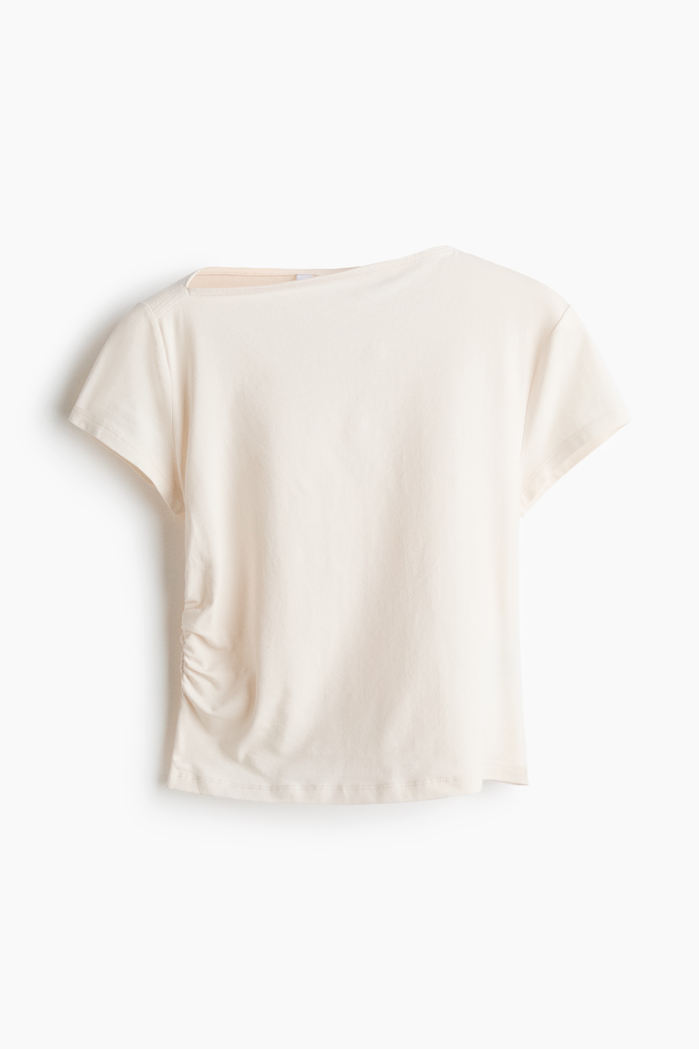 Draped asymmetric top - Cream/Dark brown