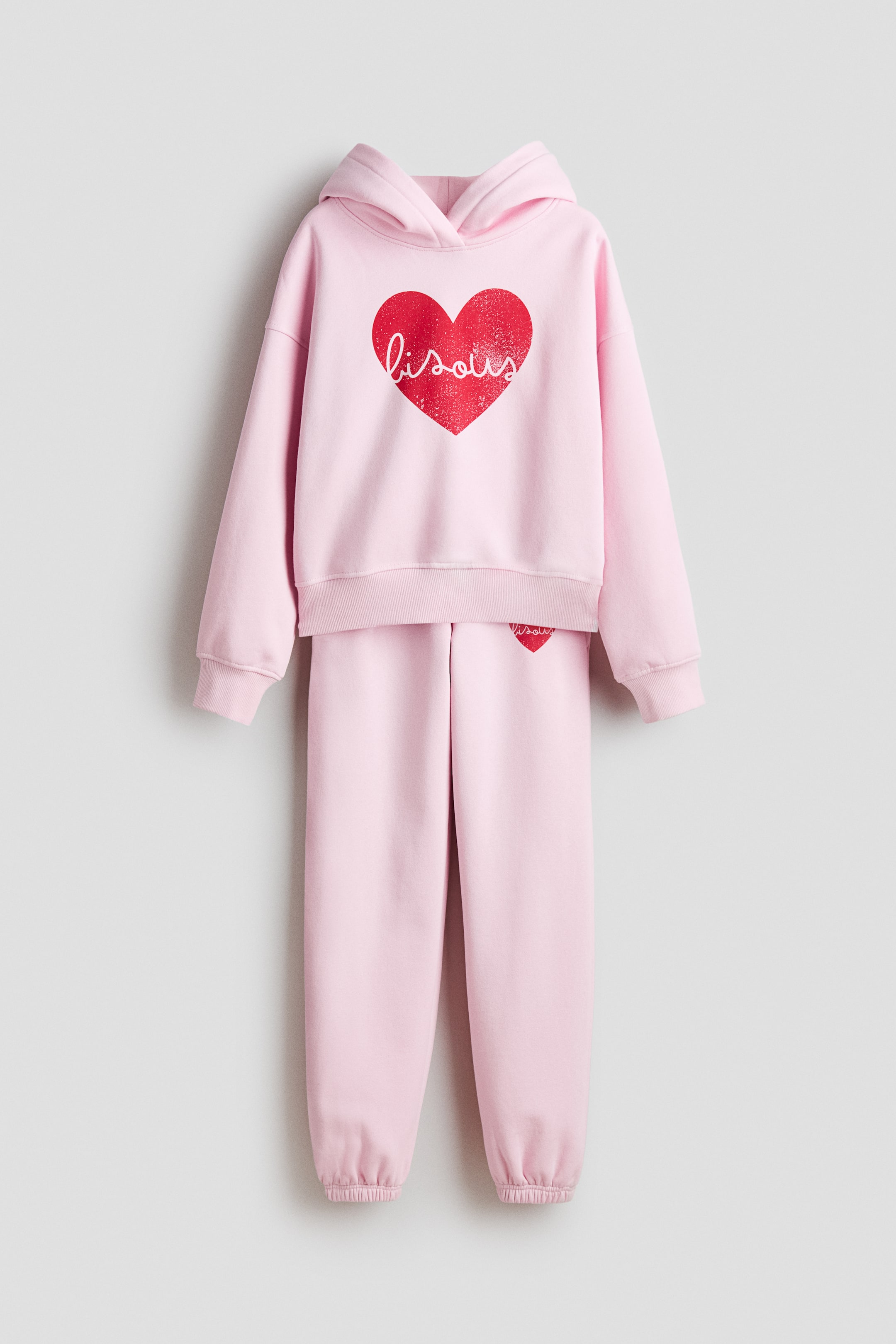 Ampliar la imagen: Conjunto en french terry con diseño - Rosa claro/Corazón - Kids | H&M MX 3