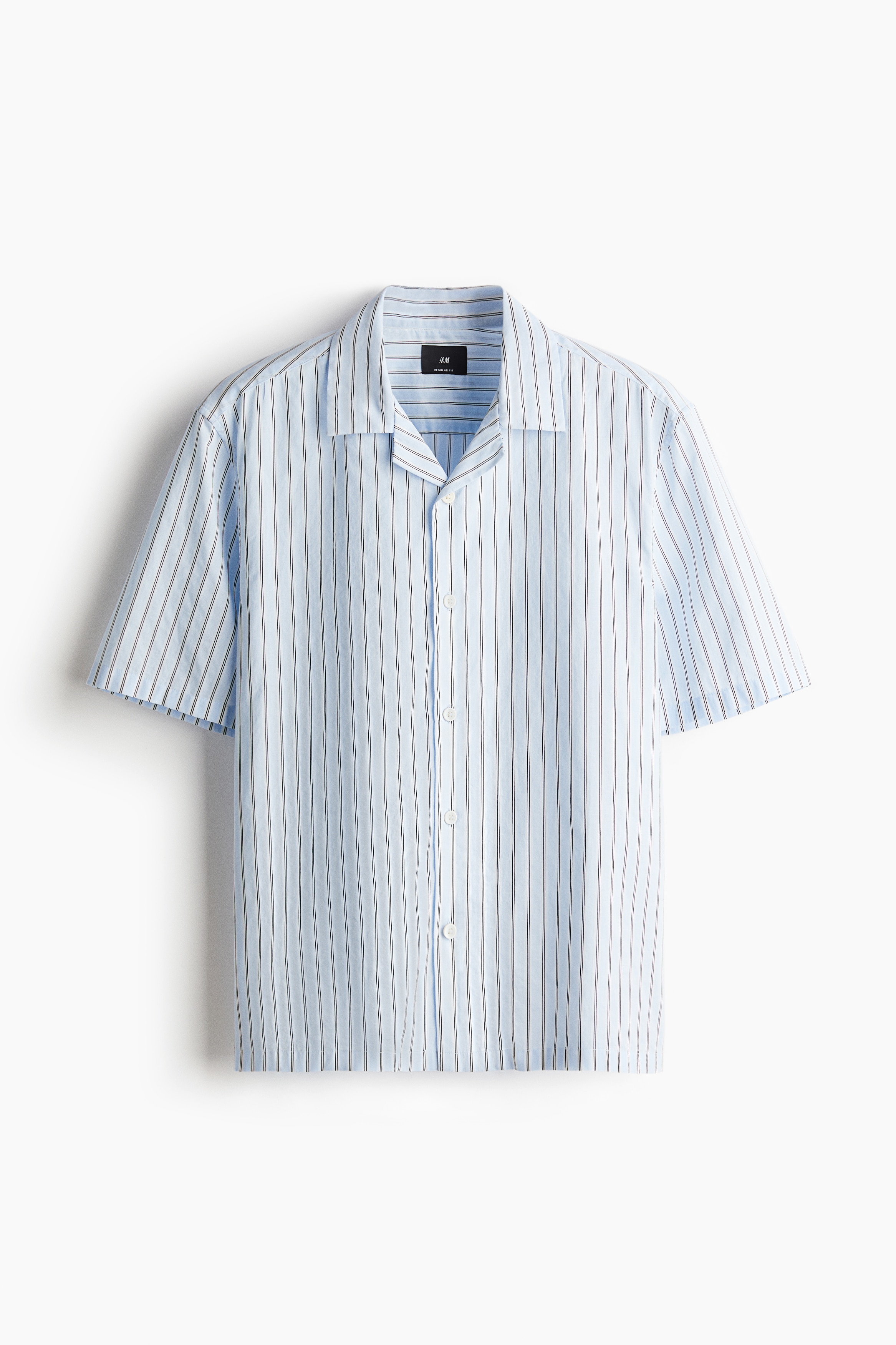 Regular Fit Cotton resort shirt - Light blue/Striped/Red/Pink striped