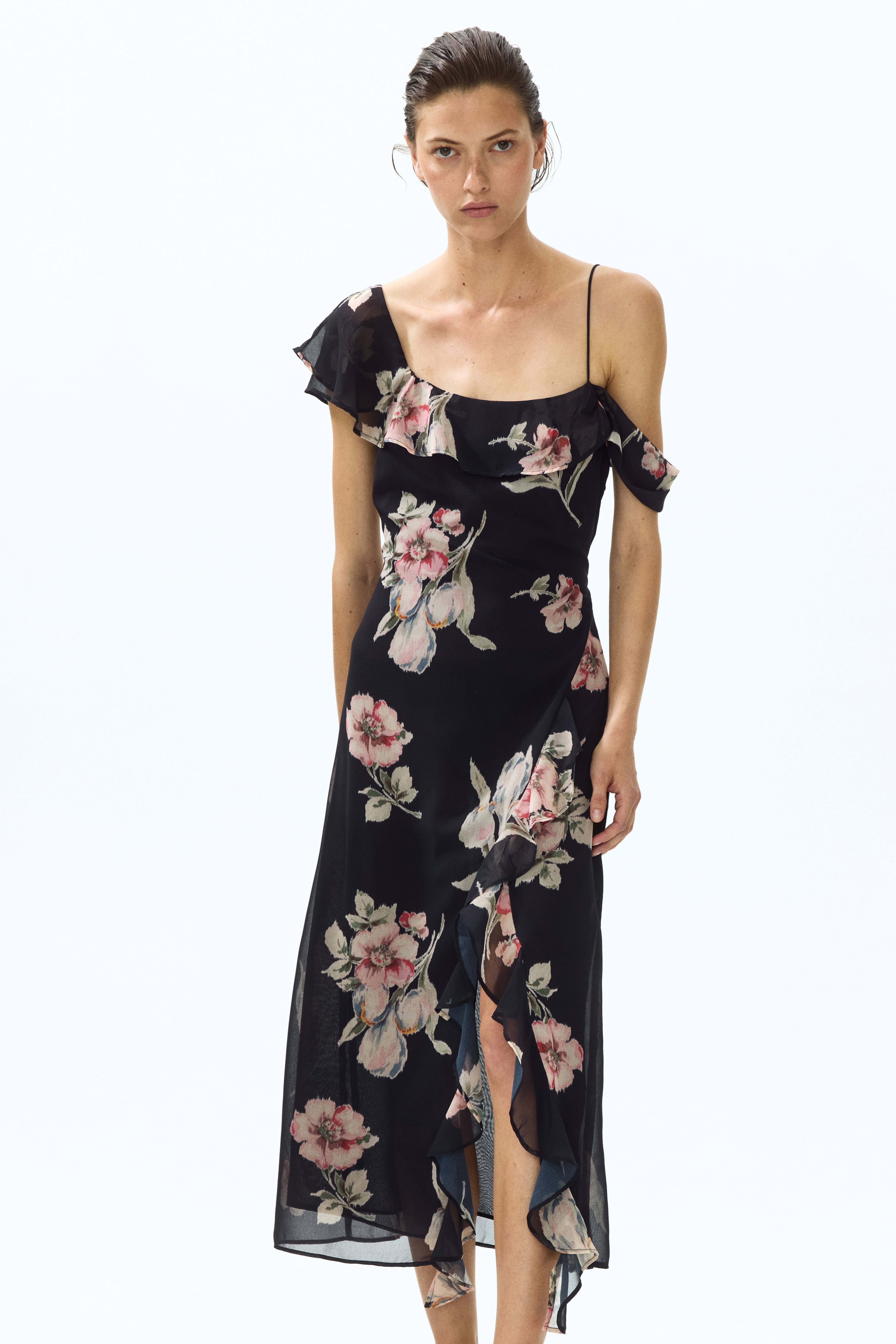 Asymmetric Open-Shoulder Dress