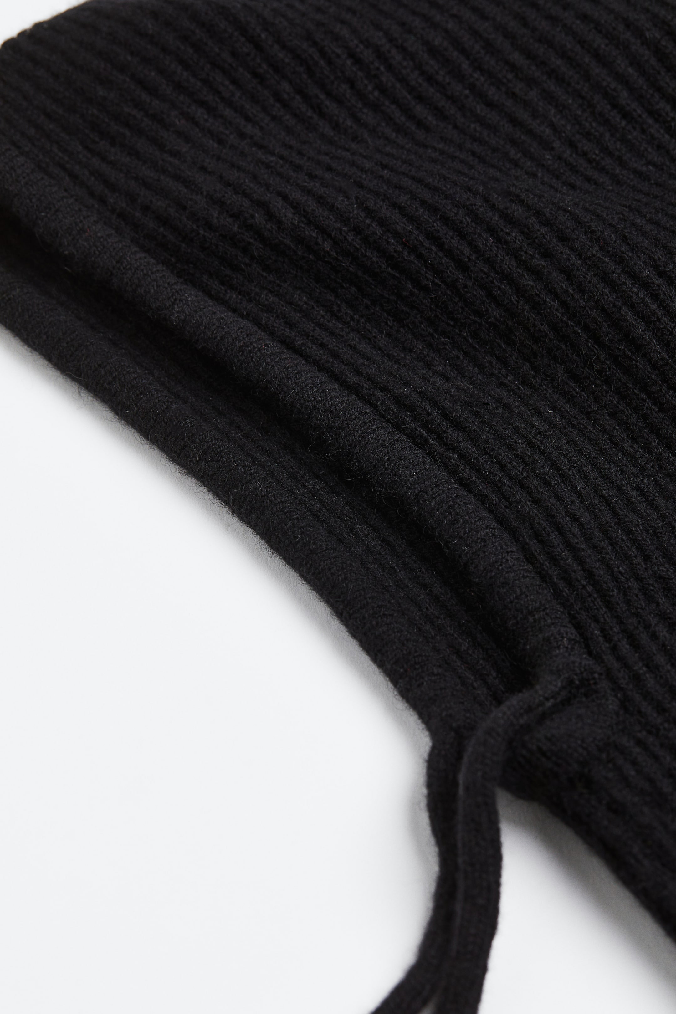 Cashmereblend ribknit balaclava Black Ladies H&M GB