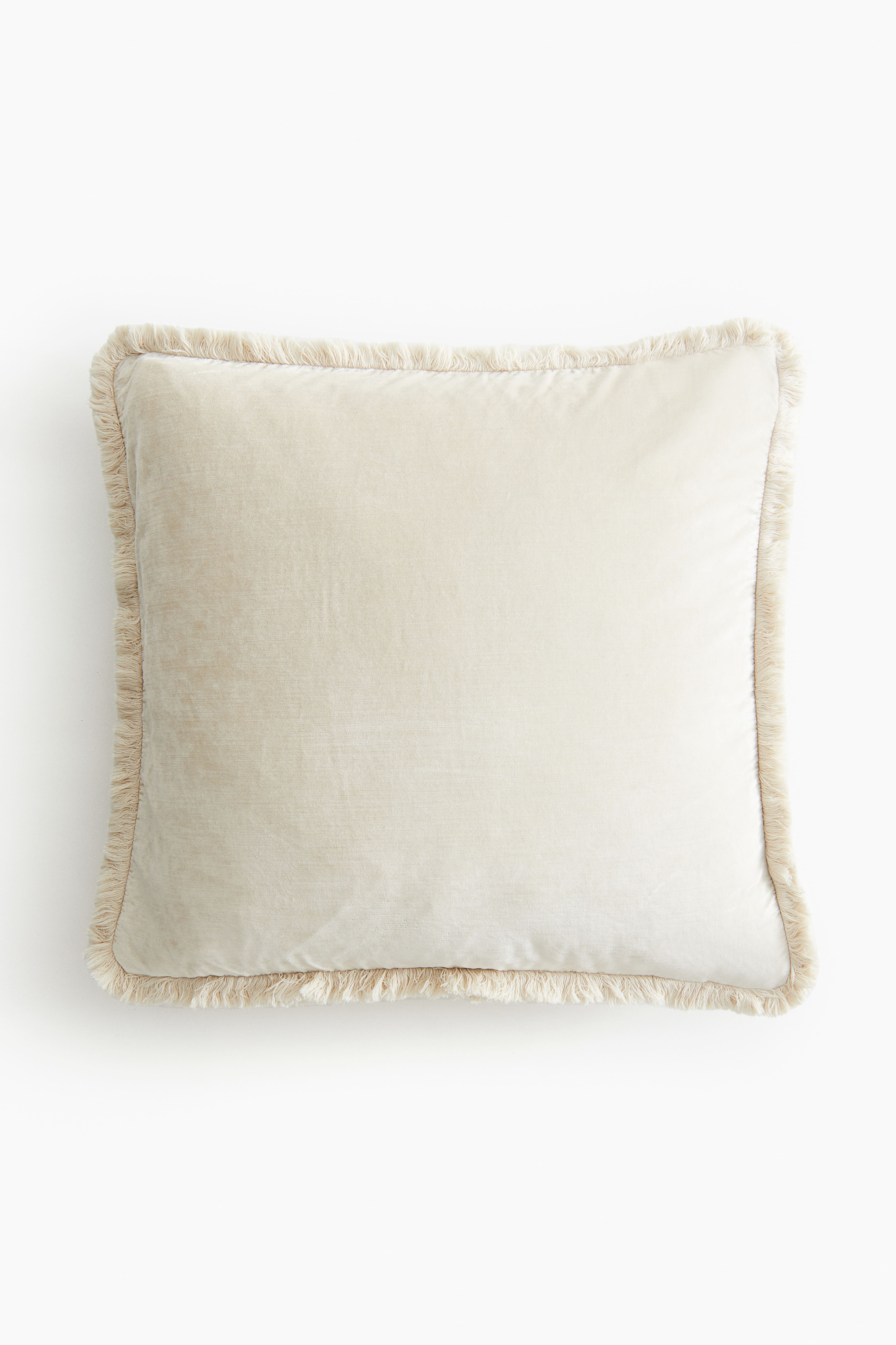 Velvet Cushion Cover with Fringe