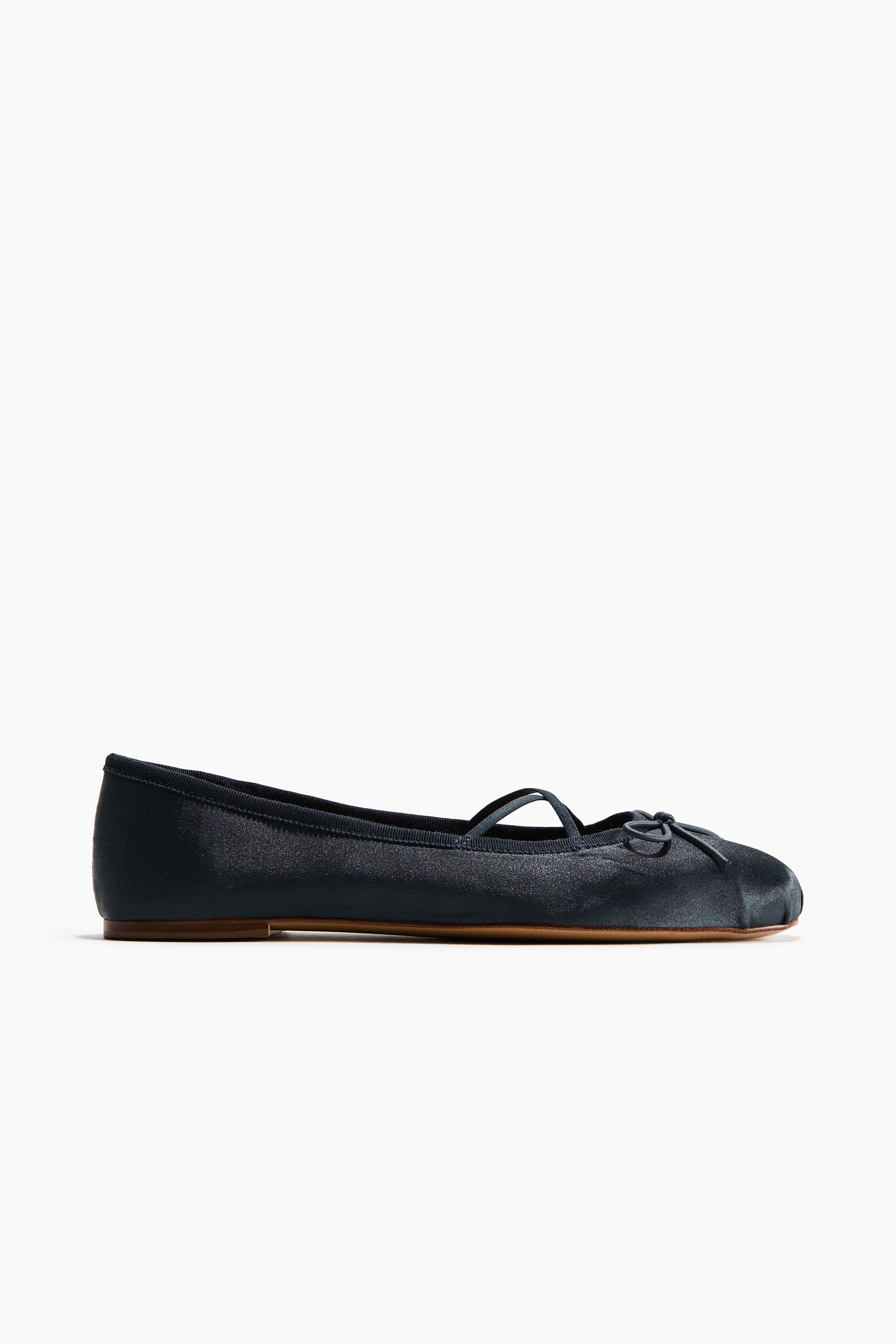 Satin ballet flats - Dark grey/Dusty brown