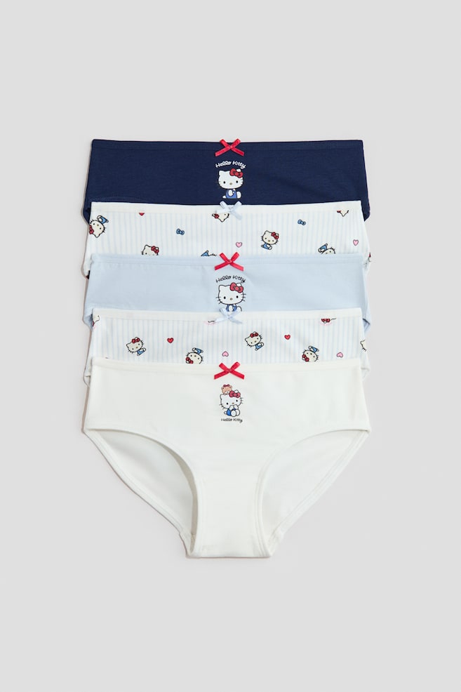 5-Pack Printed Cotton Briefs - Light blue/Hello Kitty/Light blue/Lilo & Stitch/Light pink/Disney Princesses - 1