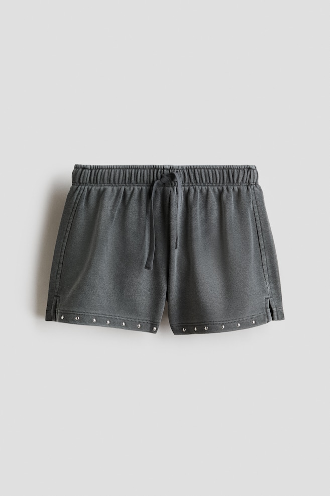 Embellished sweatshorts - Dark grey - 1
