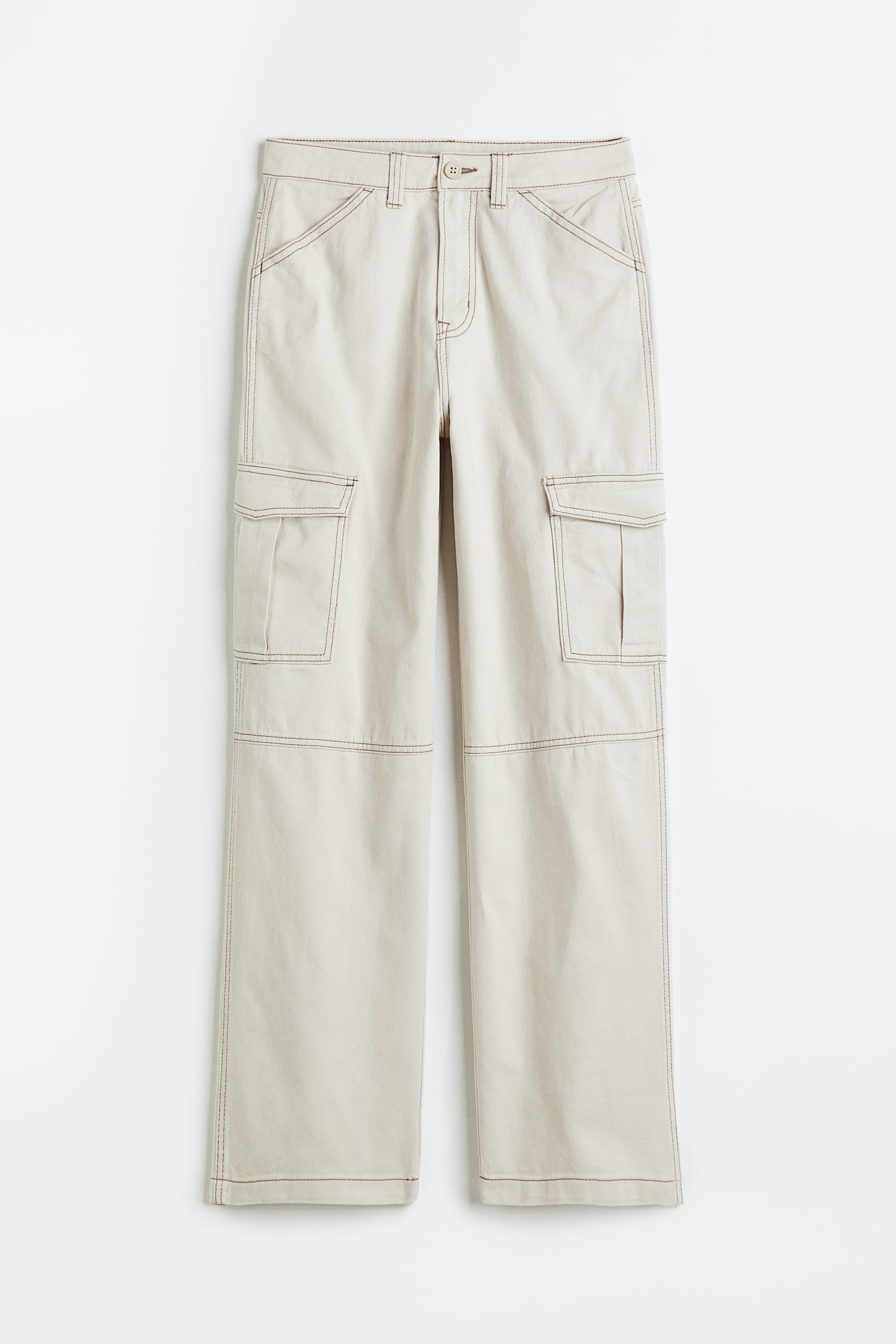 Twill Cargo Pants - Light beige/Black/Green - 1