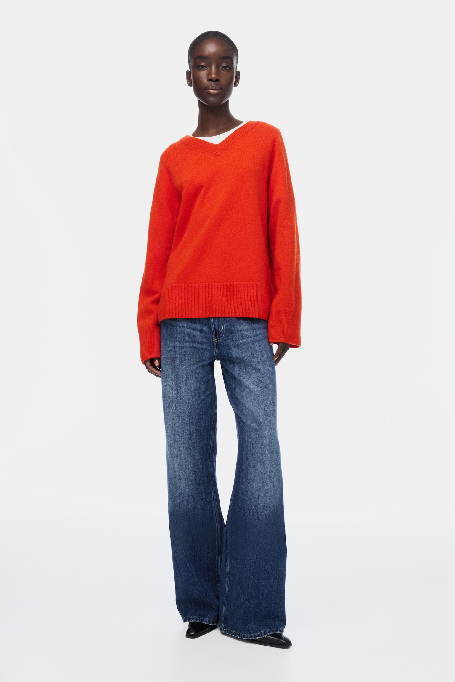 Oversized wool jumper - Bright red/Brown/Brown - 6