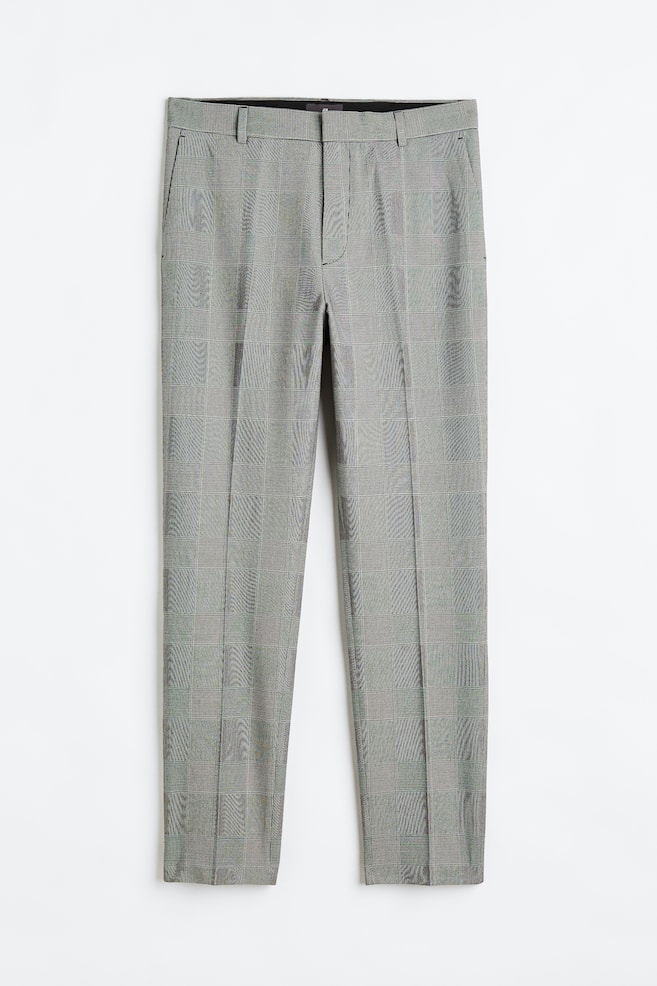 Slim Fit trousers - Grey/Checked/Black/Light grey/Checked/Light greige/Checked/dc - 2