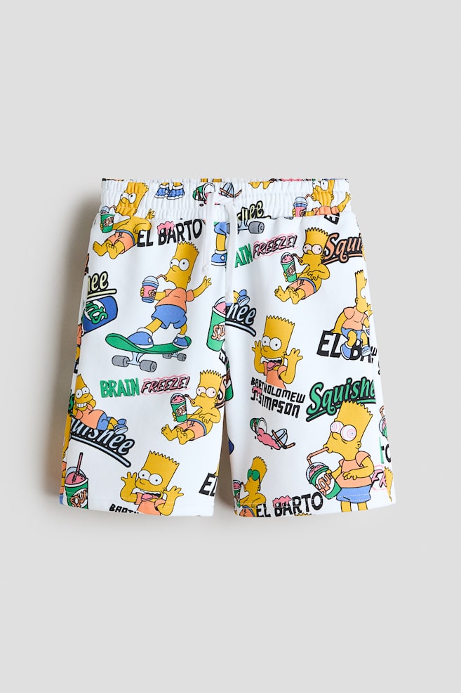 Printed sweatshorts - White/The Simpsons - 1