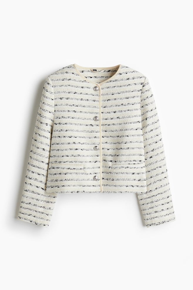 Jacke aus Strukturstoff - Hellbeige/Gestreift - 1