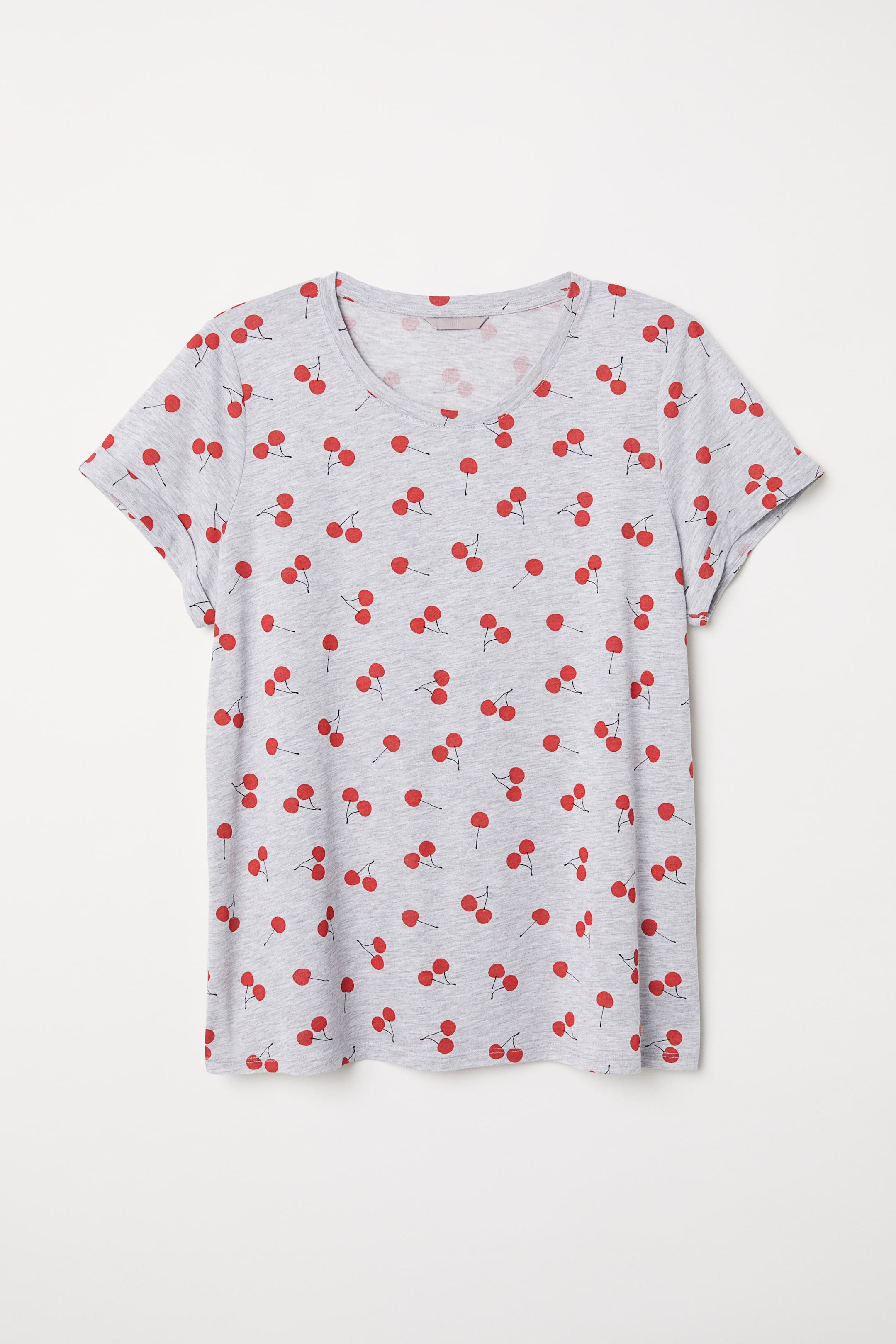 View larger image: H&M+ Jersey top - Light grey marl/Cherries - Ladies | H&M 1