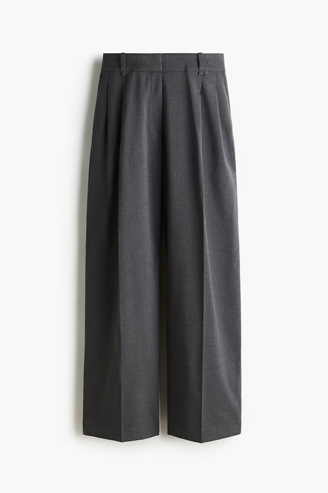 Wide Leg Tailored Pants - Dark grey/Dark brown/Grey marle/Black/Beige marle/Light beige/Burgundy/Dark brown - 1